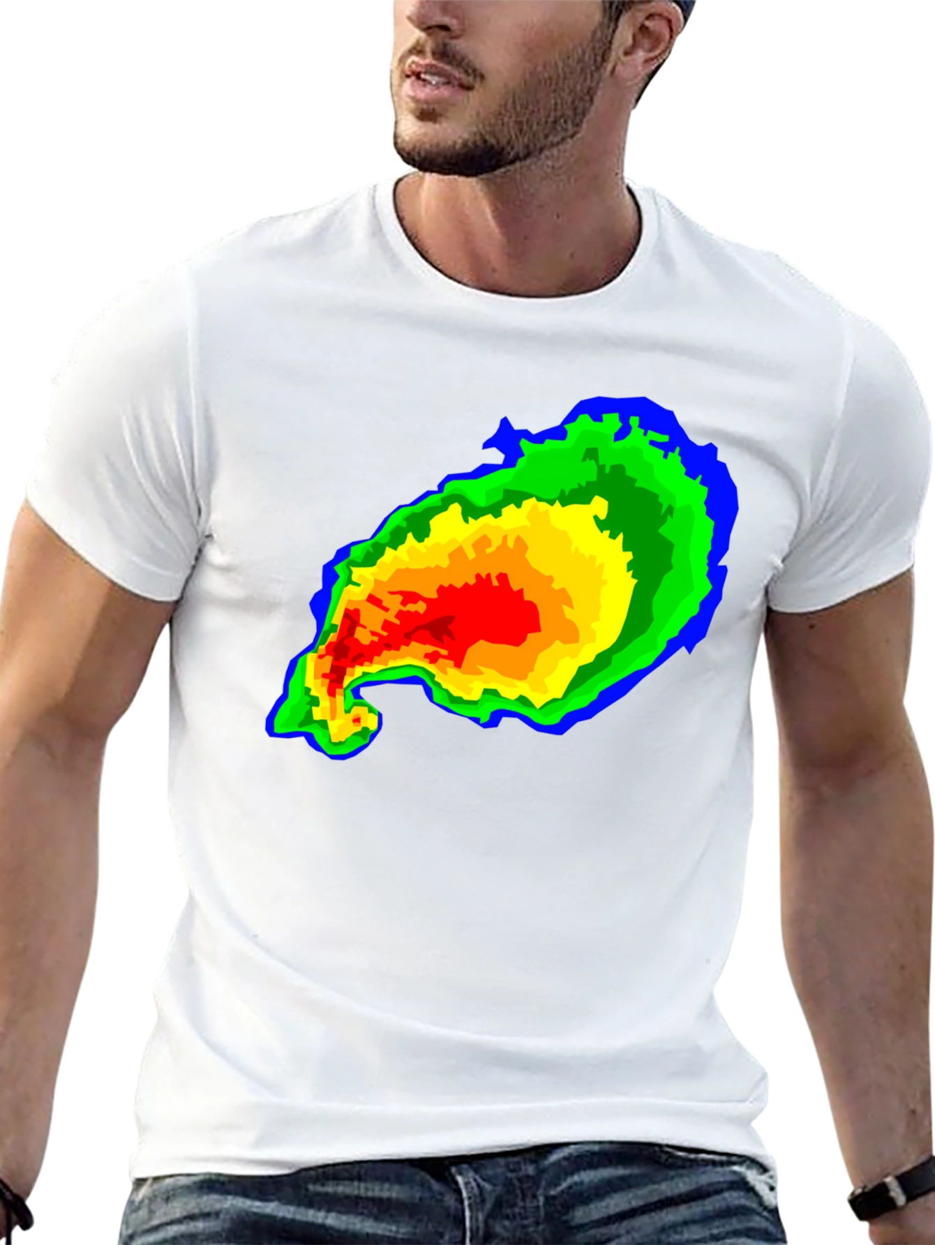 Black Weather Radar Graphic T-Shirt view 13
