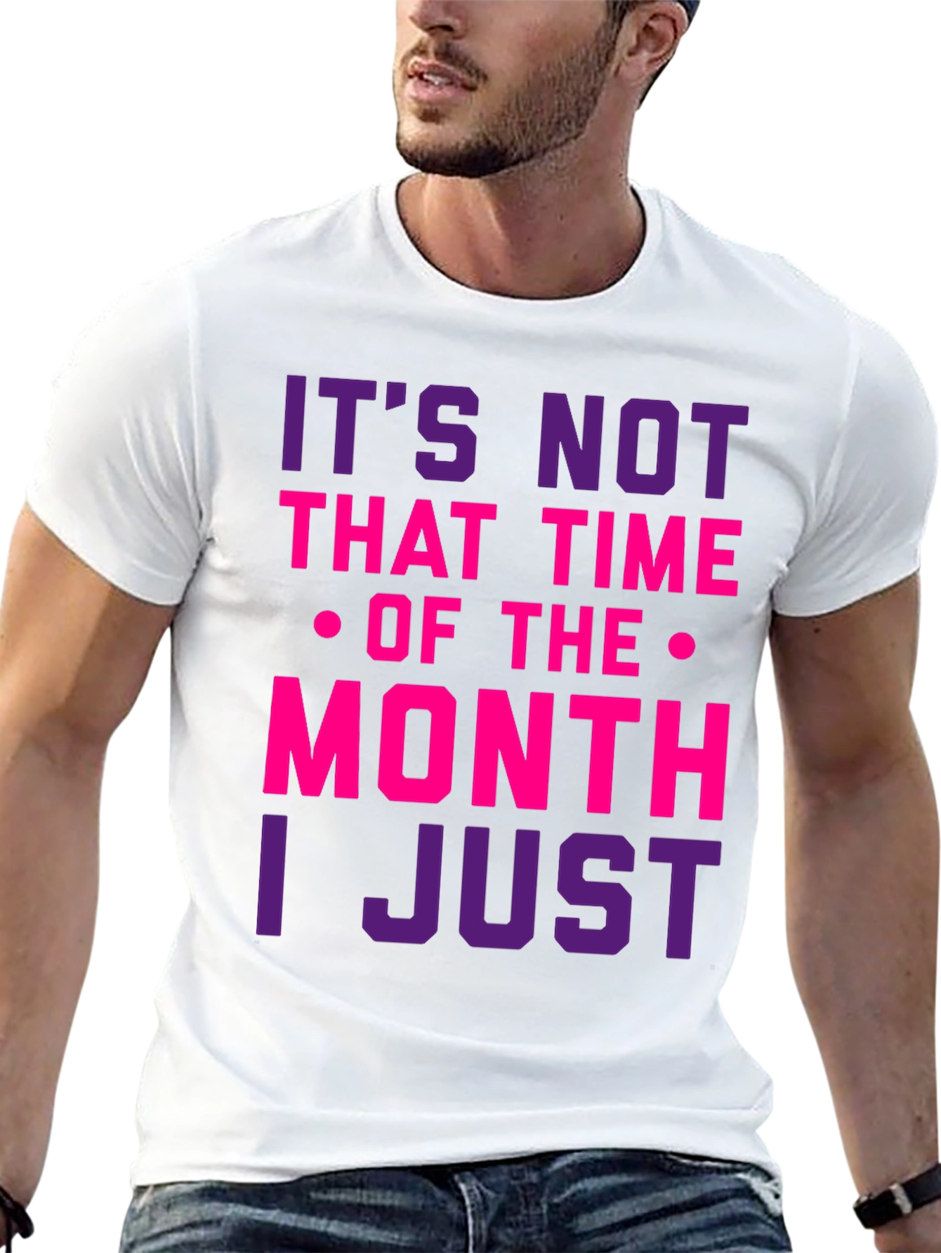 Black Humorous "Not That Time of the Month" Graphic T-Shirt view 13
