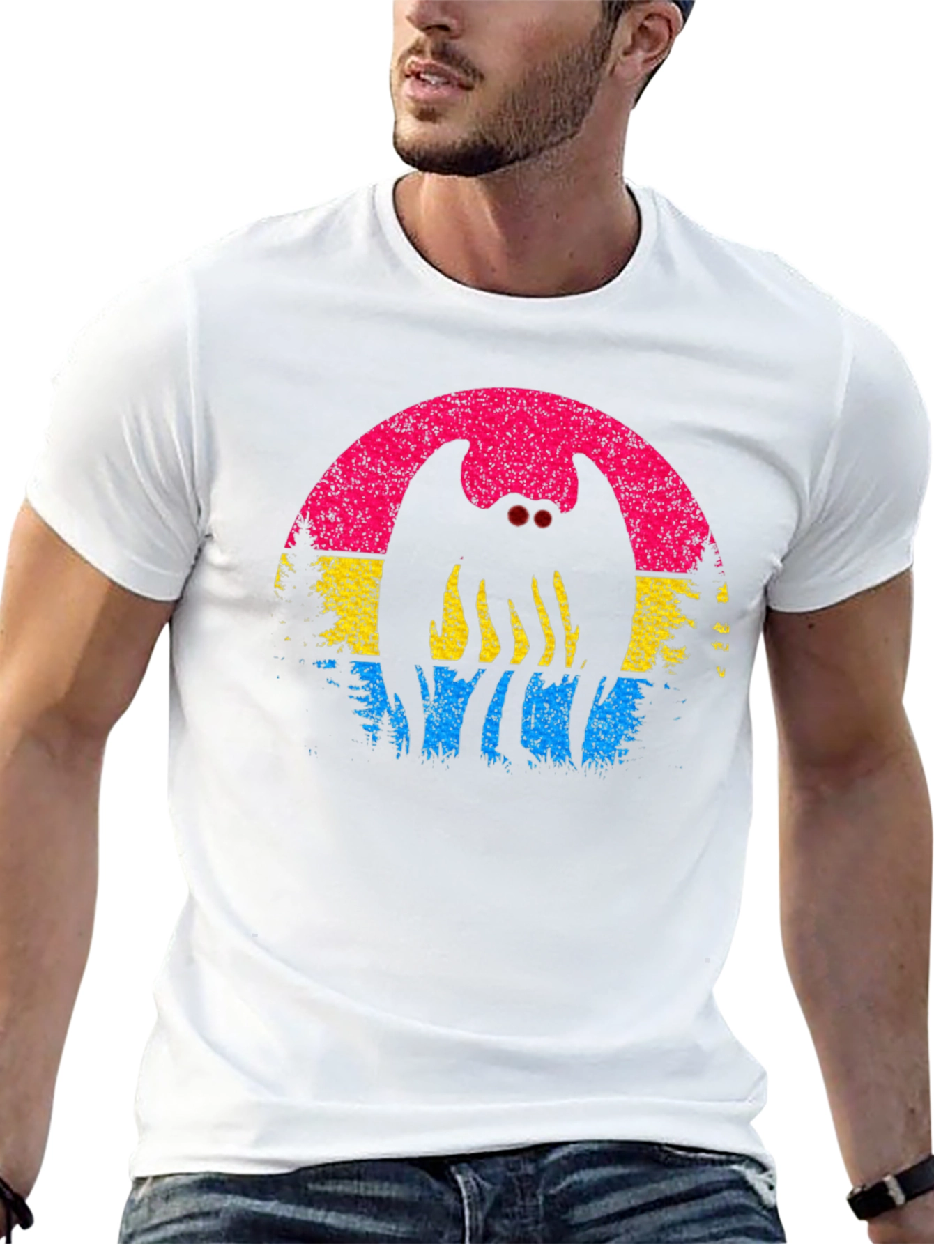 Mothman Pansexual Pride T-Shirt - Cryptid Sunset Tee - 13
