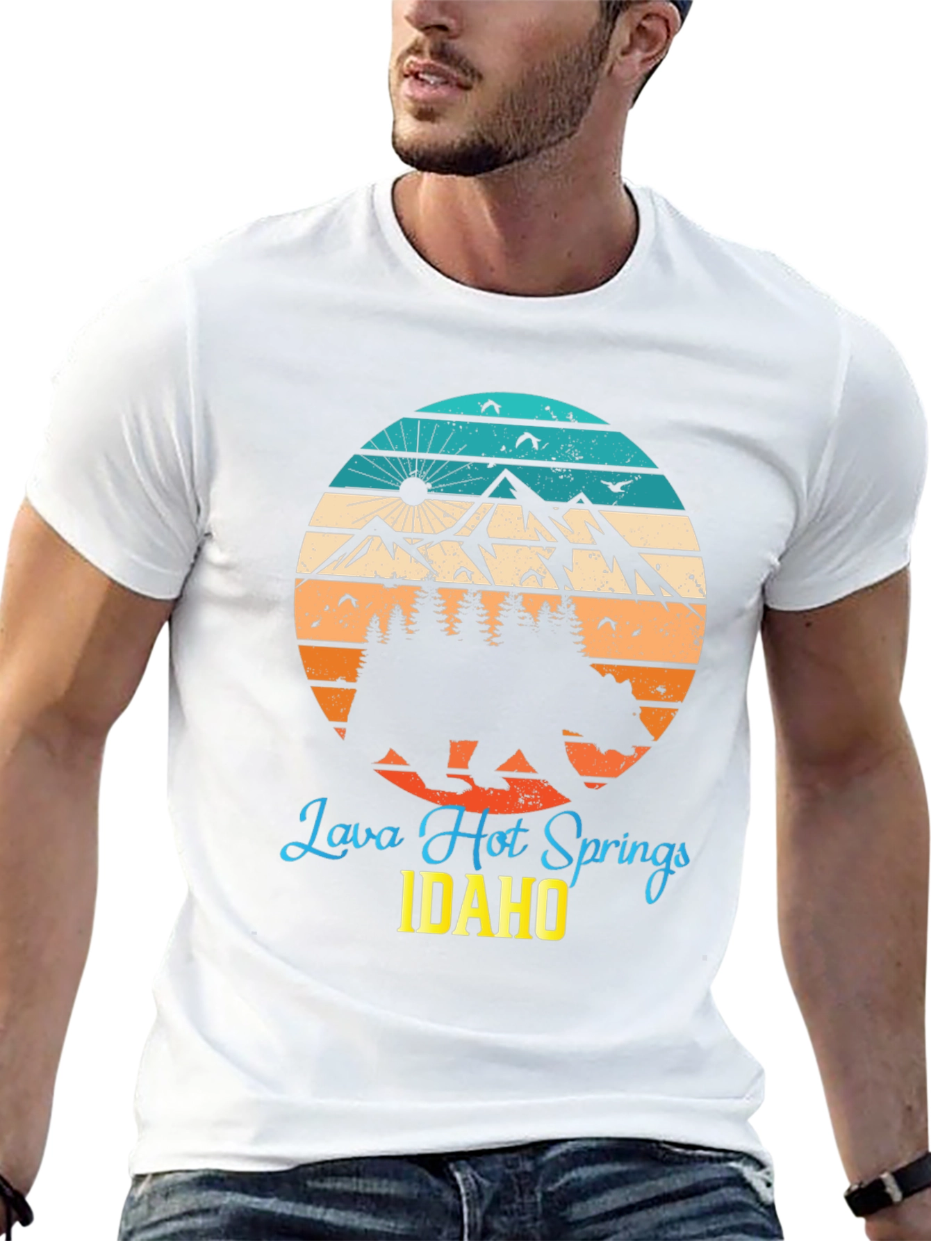 Black Lava Hot Springs Idaho Bear T-Shirt view 13