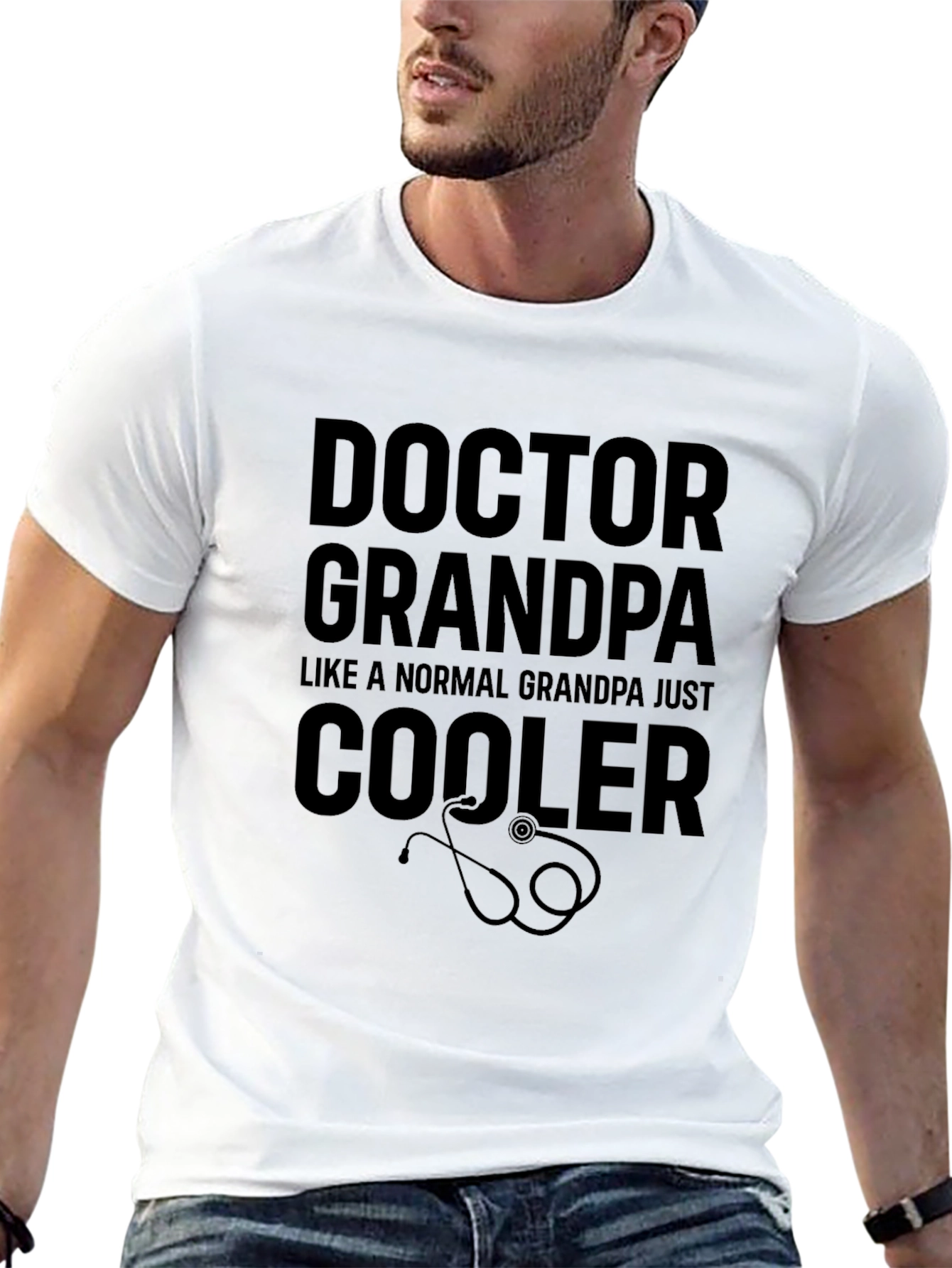 Black Doctor Grandpa T-Shirt - Cool Grandpa Tee view 13