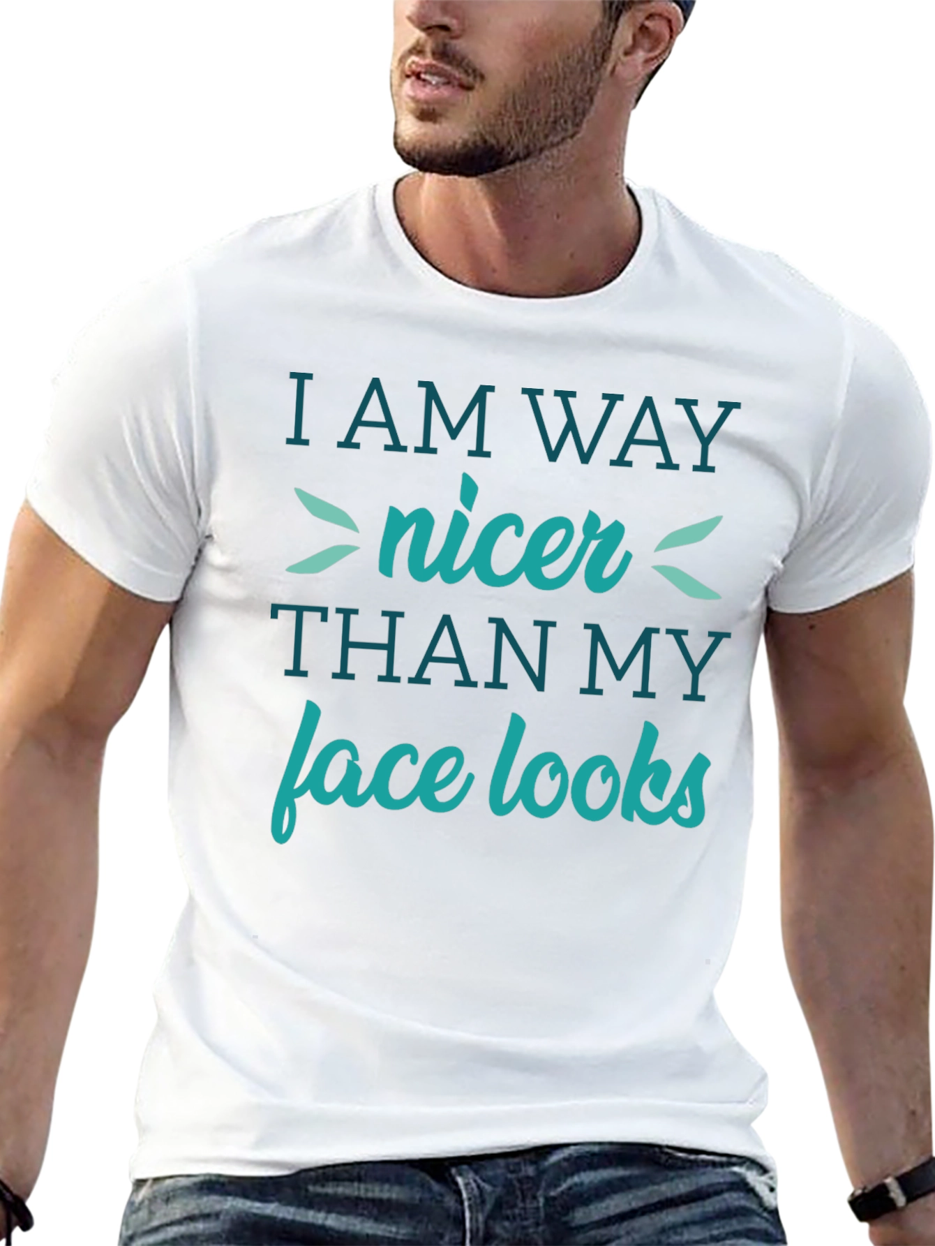 Black Funny Graphic Tee - I Am Way Nicer Than My Face Looks view 13