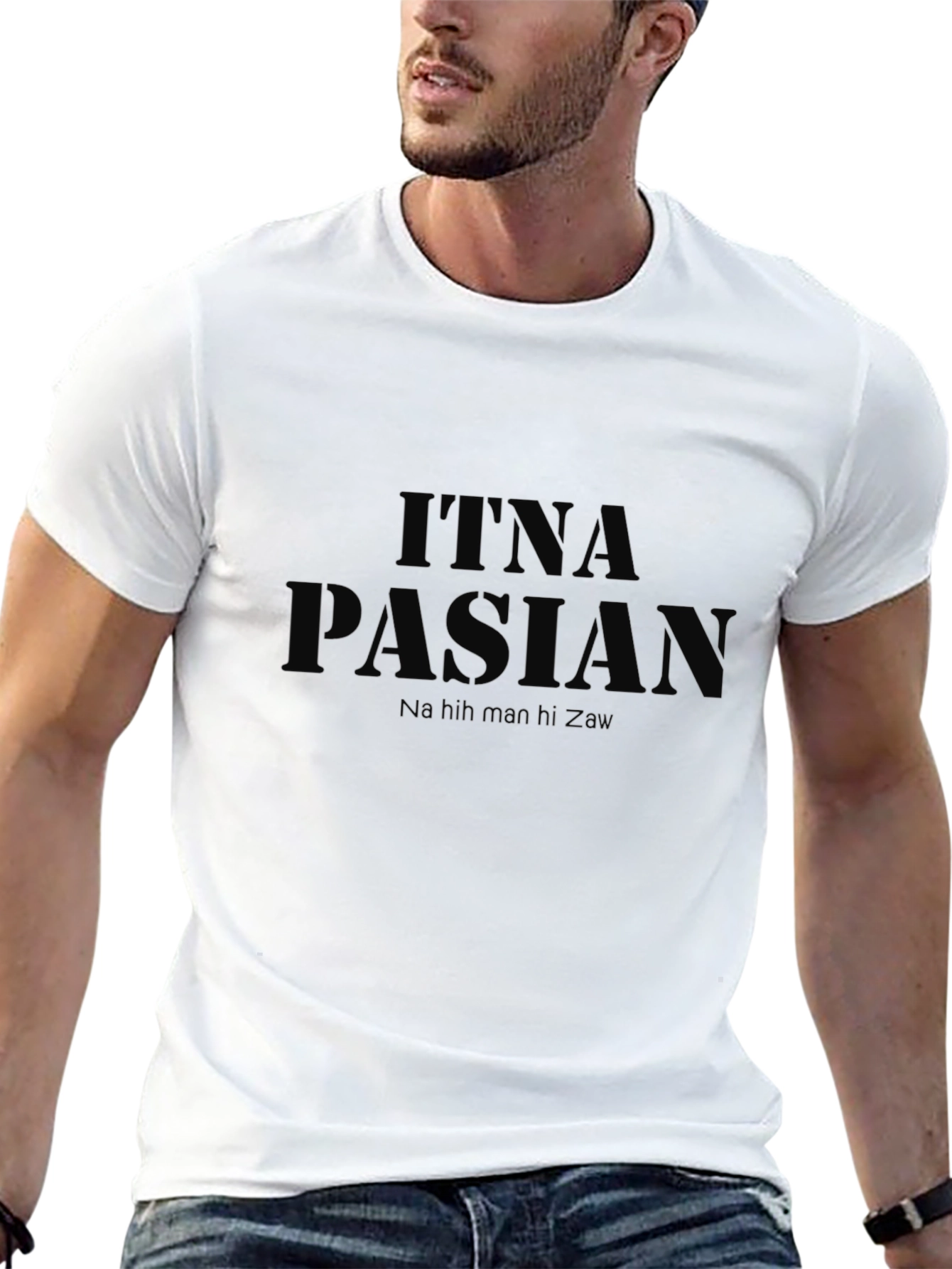 Black Itna Pasian Graphic T-Shirt - Trendy Casual Wear view 13
