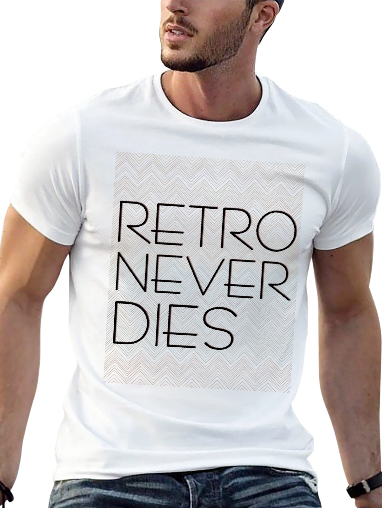Black Retro Never Dies Graphic T-Shirt view 13