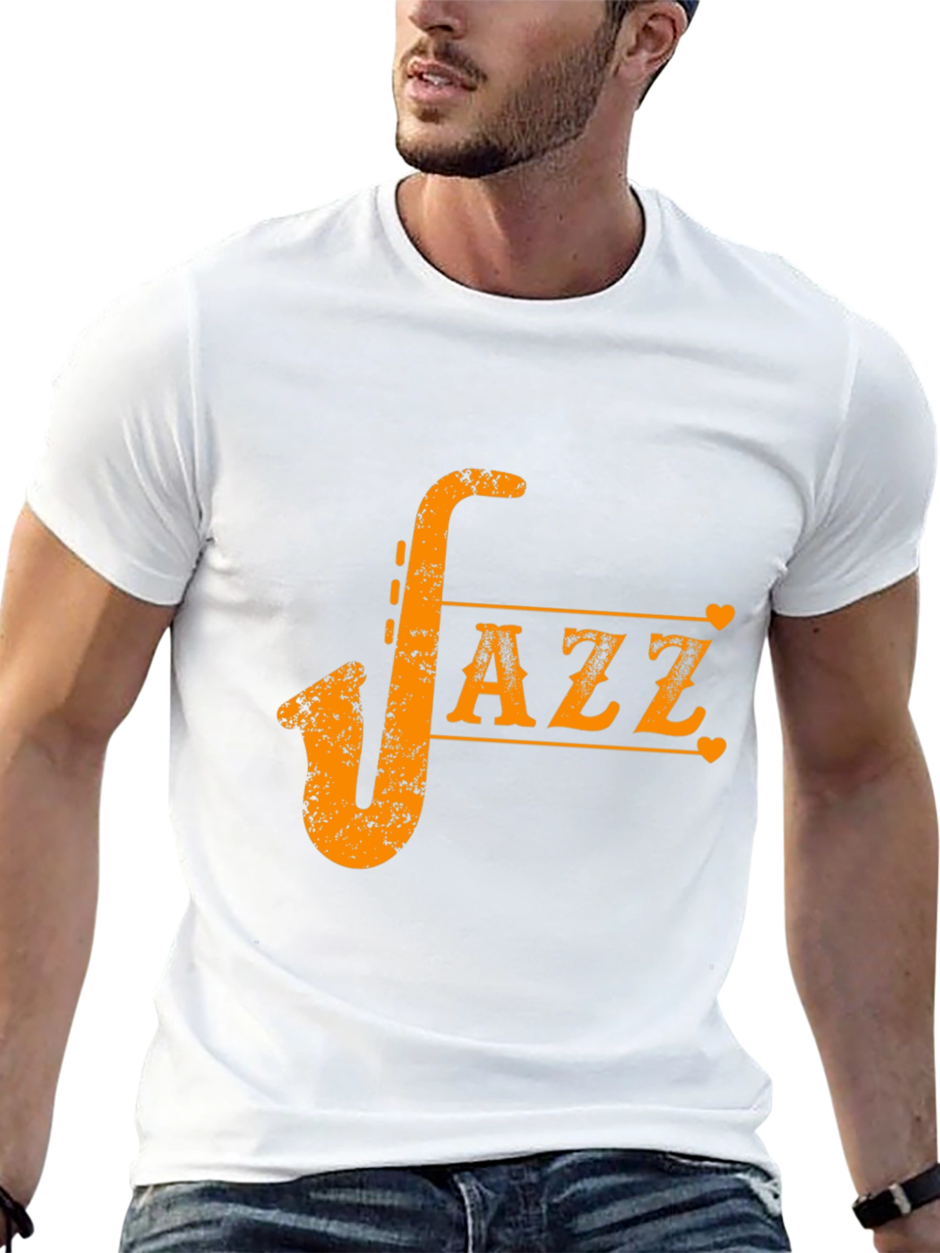 Black Jazz Saxophone Graphic Tee - Cool Musician T-Shirt view 13