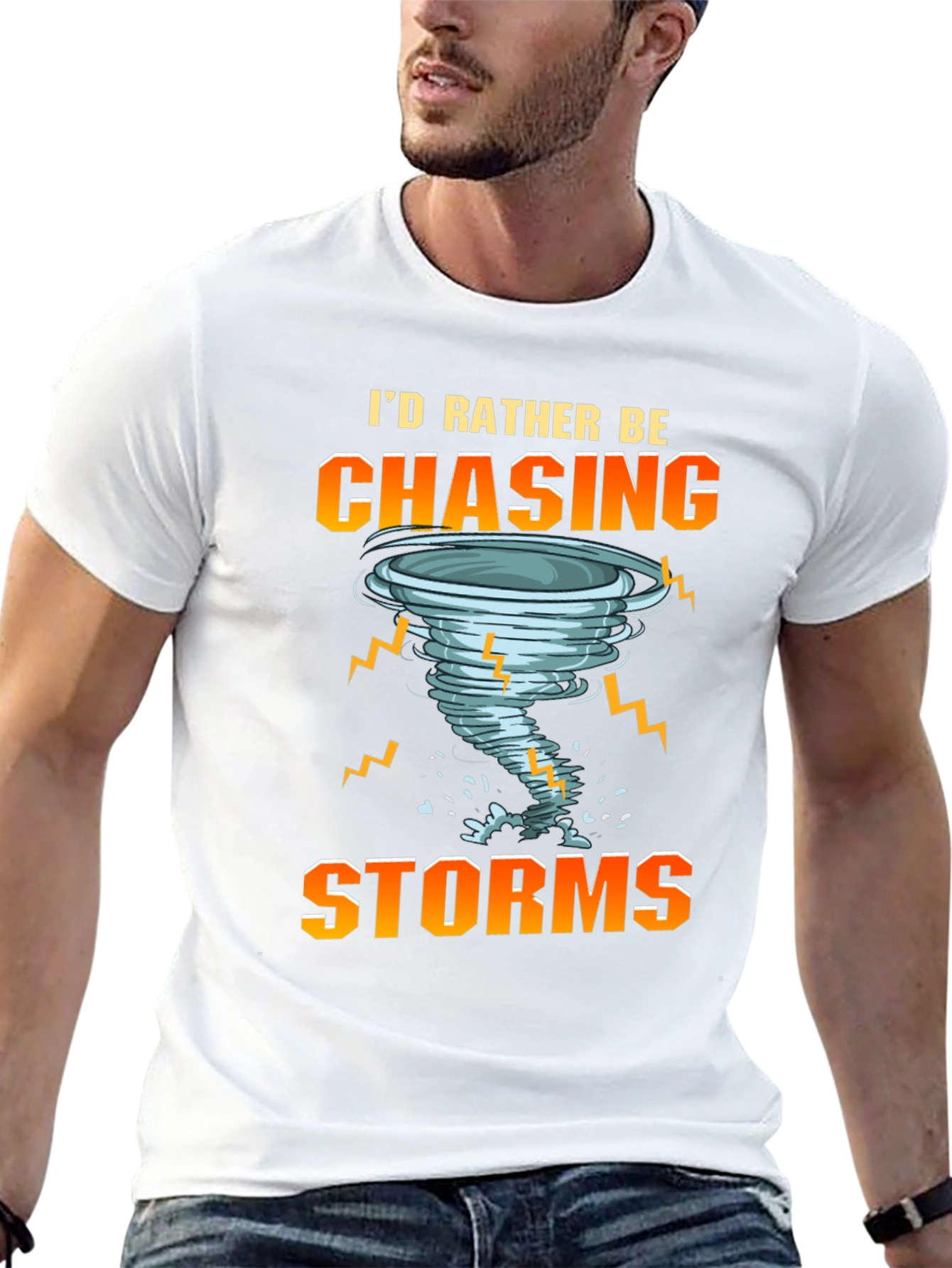 Black Storm Chaser T-Shirt: I'd Rather Be Chasing Storms view 13