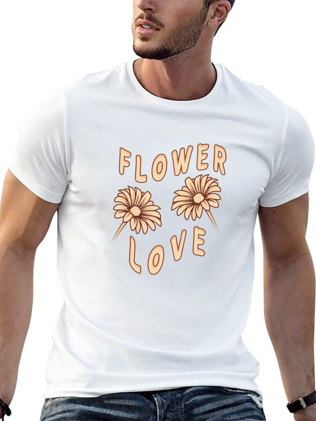 Black Flower Love Graphic Tee - Trendy Casual T-Shirt view 13