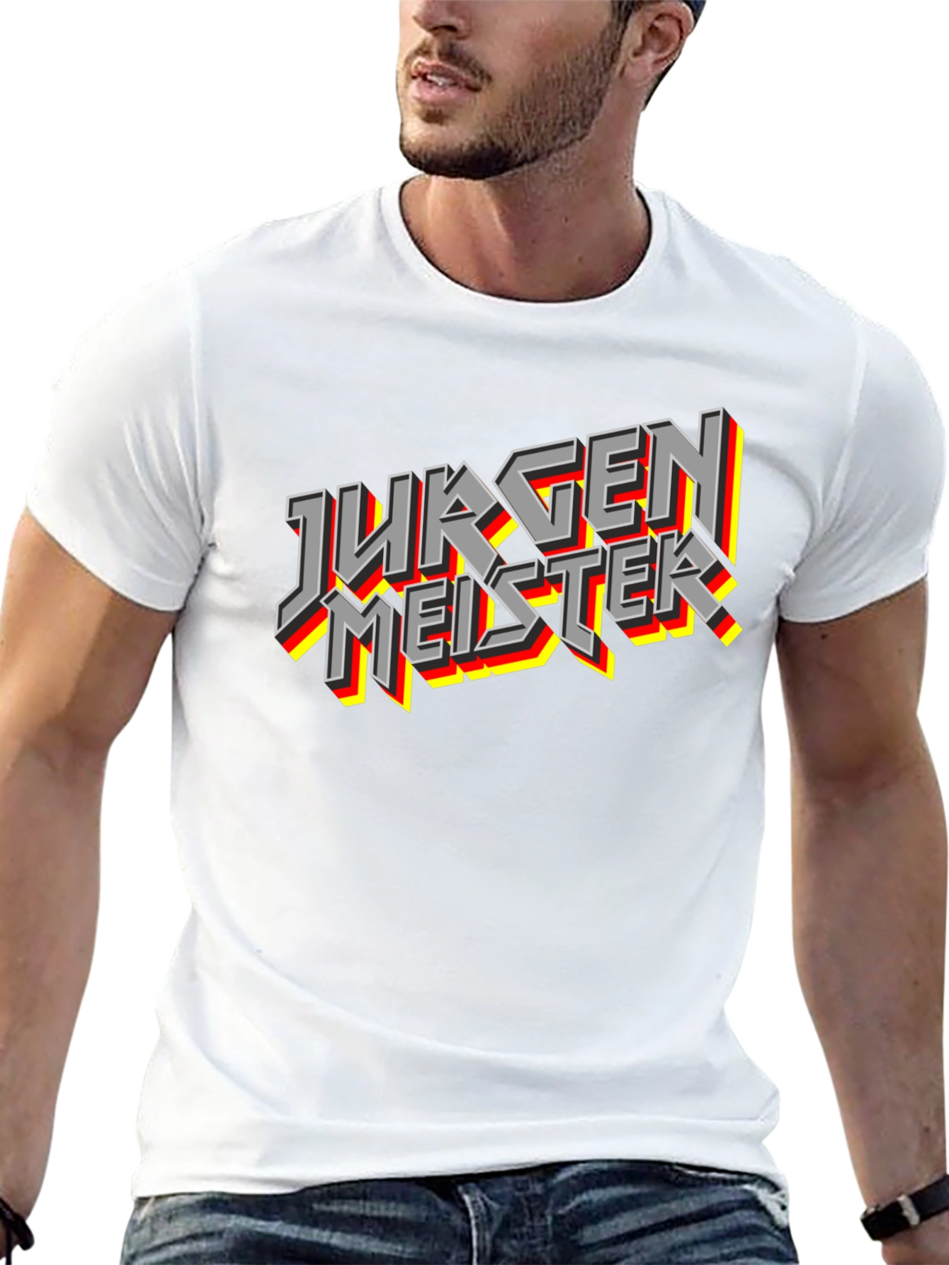 Black Jurgen Meister Graphic T-Shirt - Bold German Design view 13