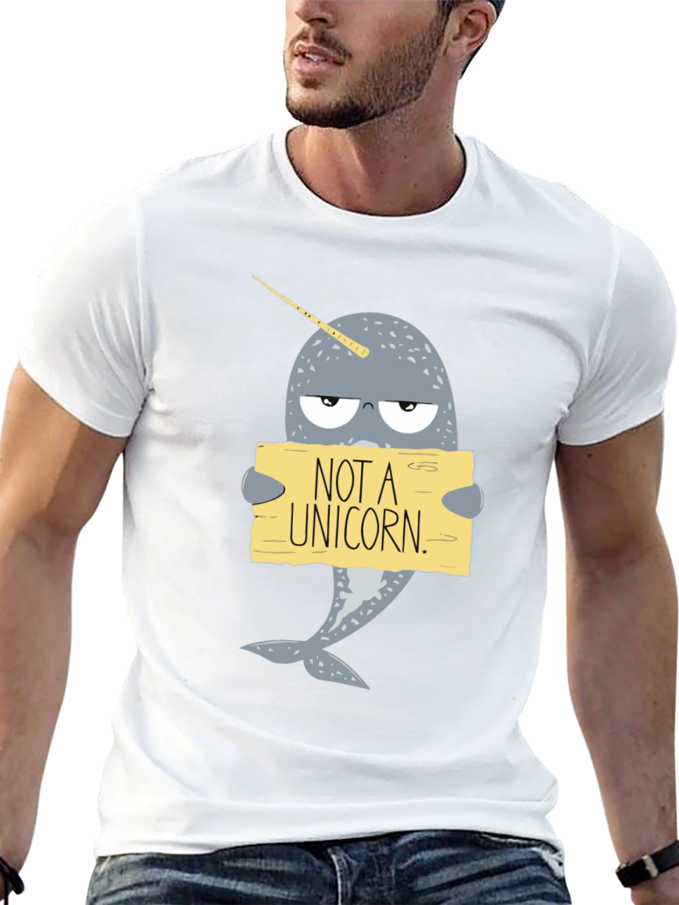 Black Funny Narwhal T-Shirt - Not A Unicorn! view 13