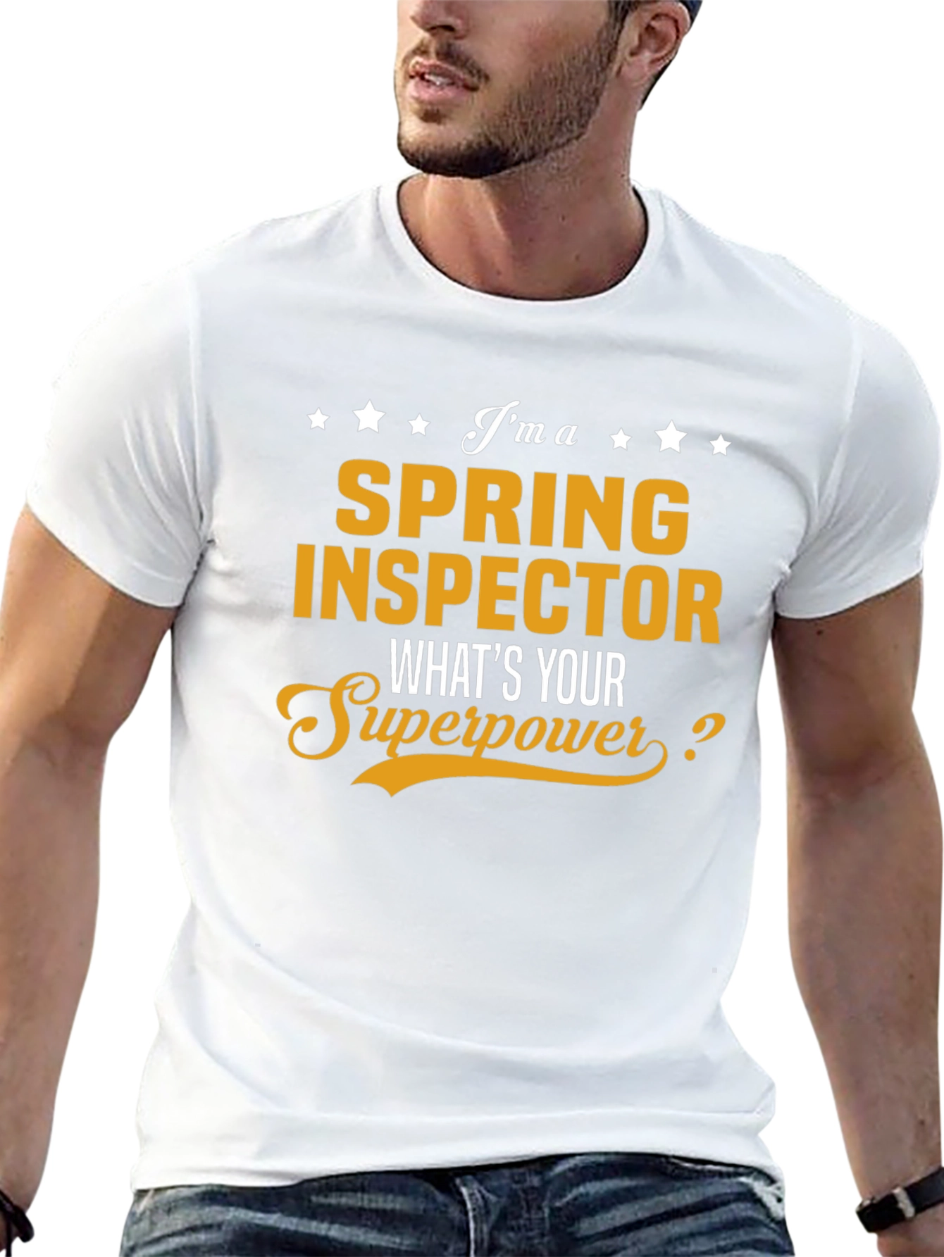 Black Spring Inspector What's Your Superpower Funny Job T-Shirt view 13