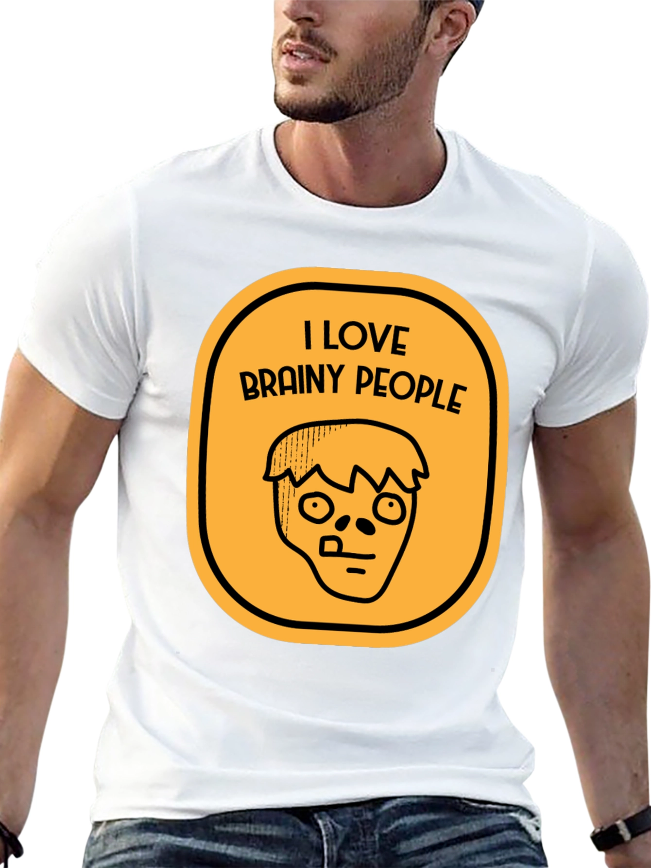 Black I Love Brainy People Graphic T-Shirt view 13