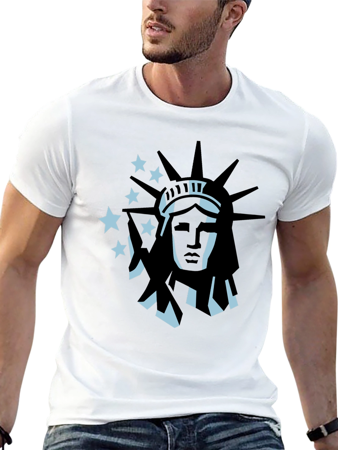 Black Statue of Liberty Graphic Tee - Black view 13
