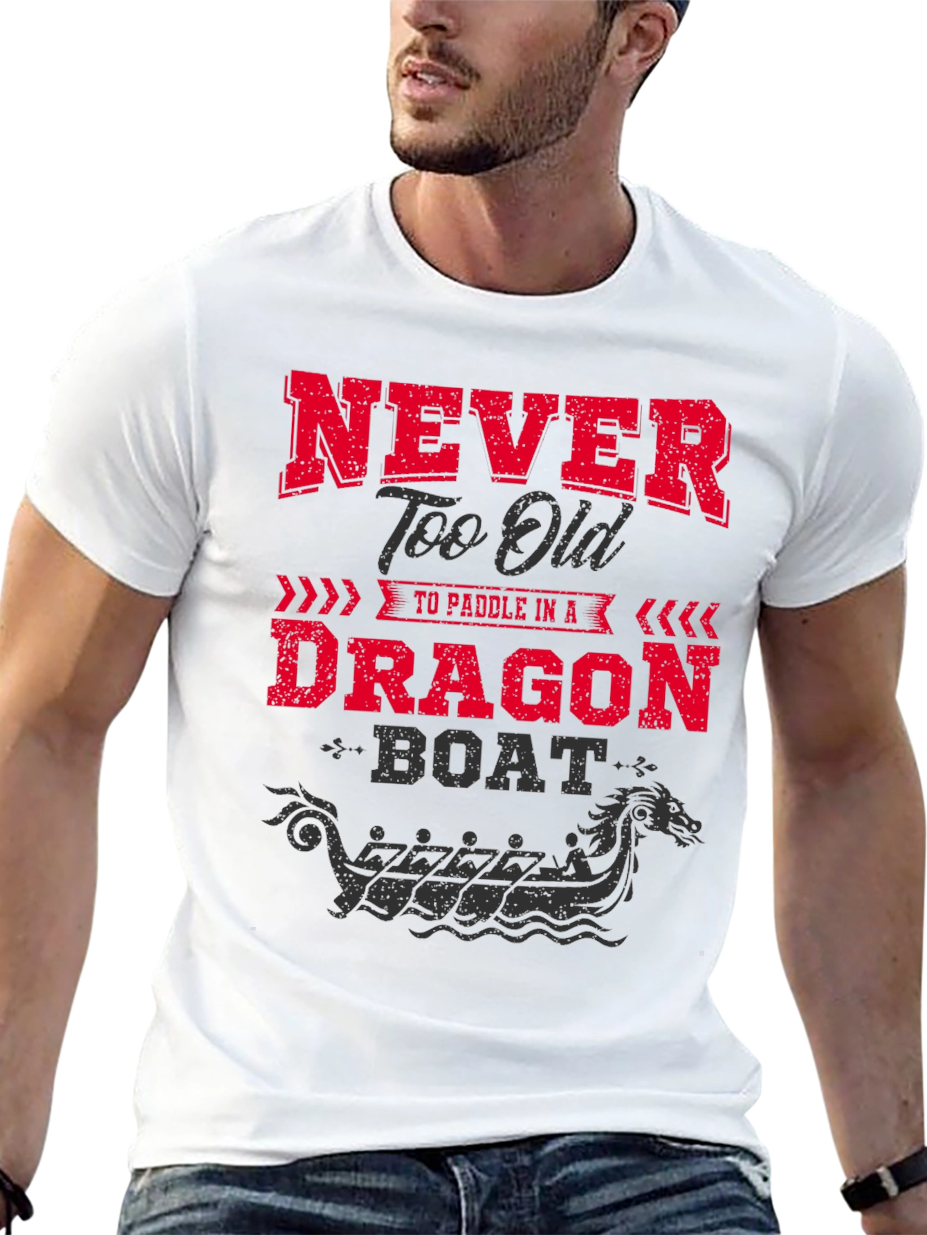 Black Never Too Old Dragon Boat Tee view 13