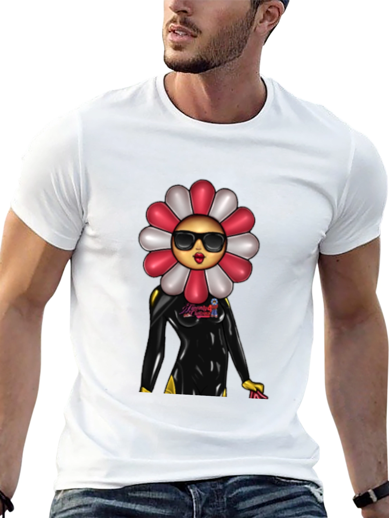 Black Funky Flower Power T-Shirt view 13