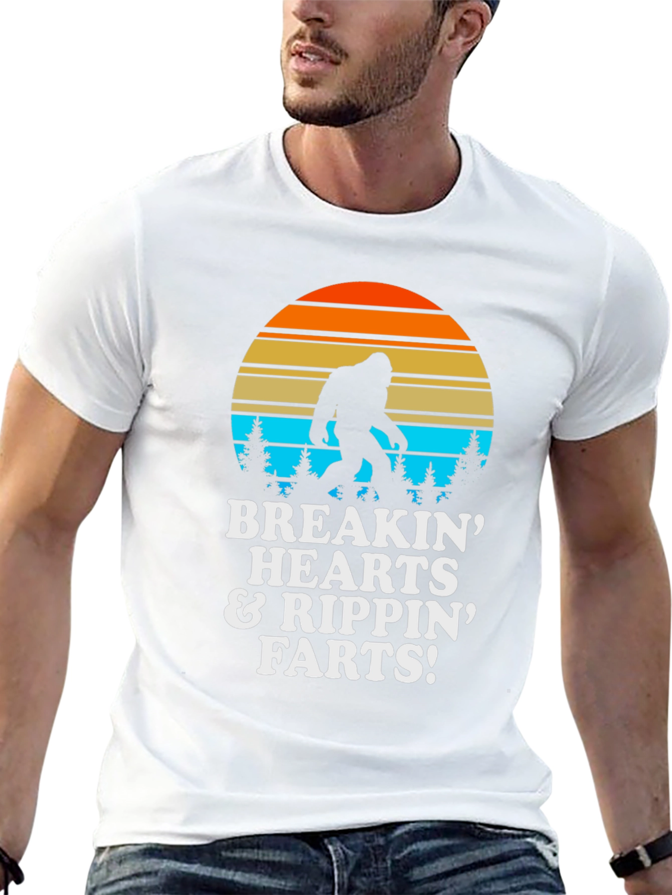 Black Breakin Hearts & Rippin Farts Bigfoot T-Shirt view 13