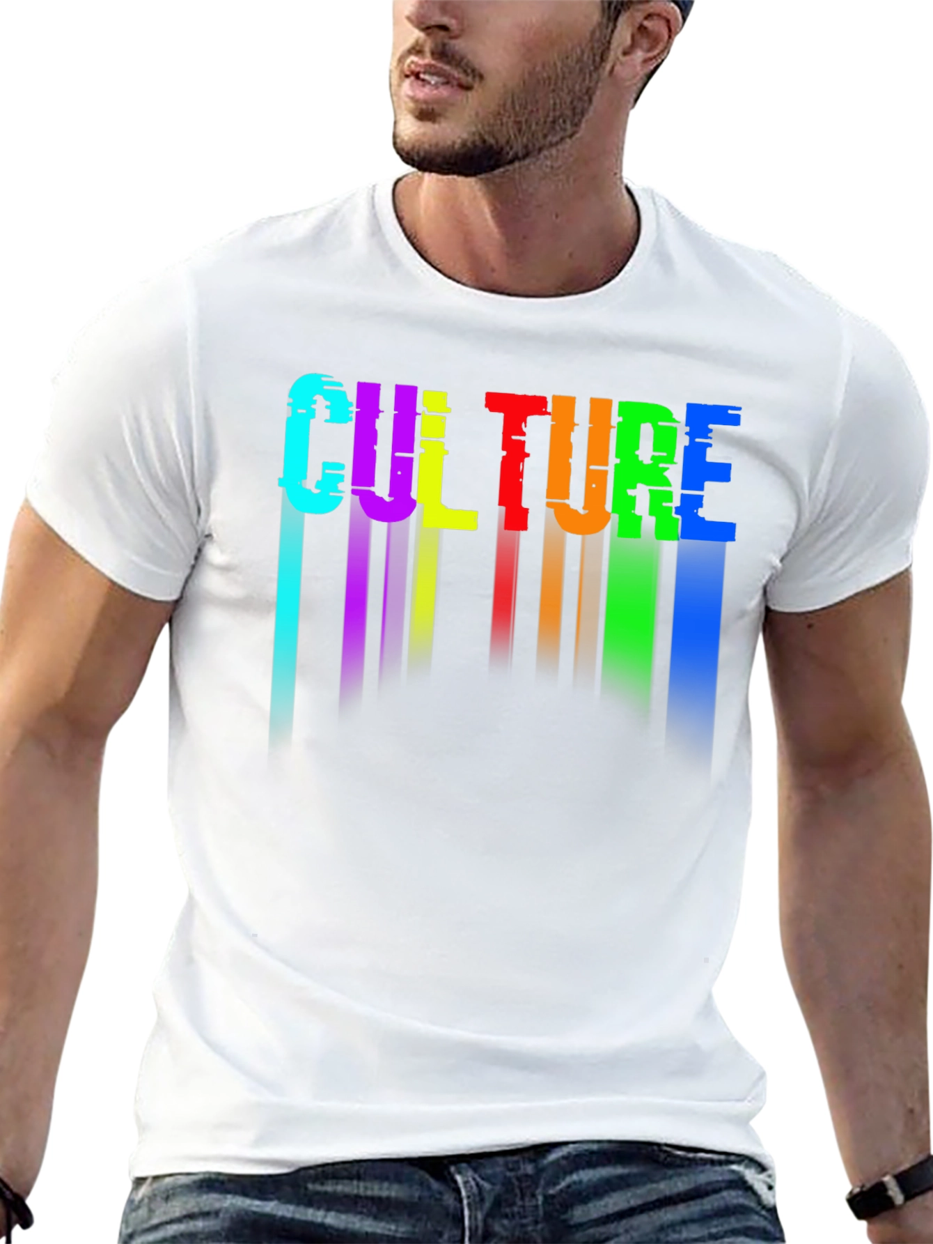 Black Culture Glitch Rainbow Graphic Tee view 13