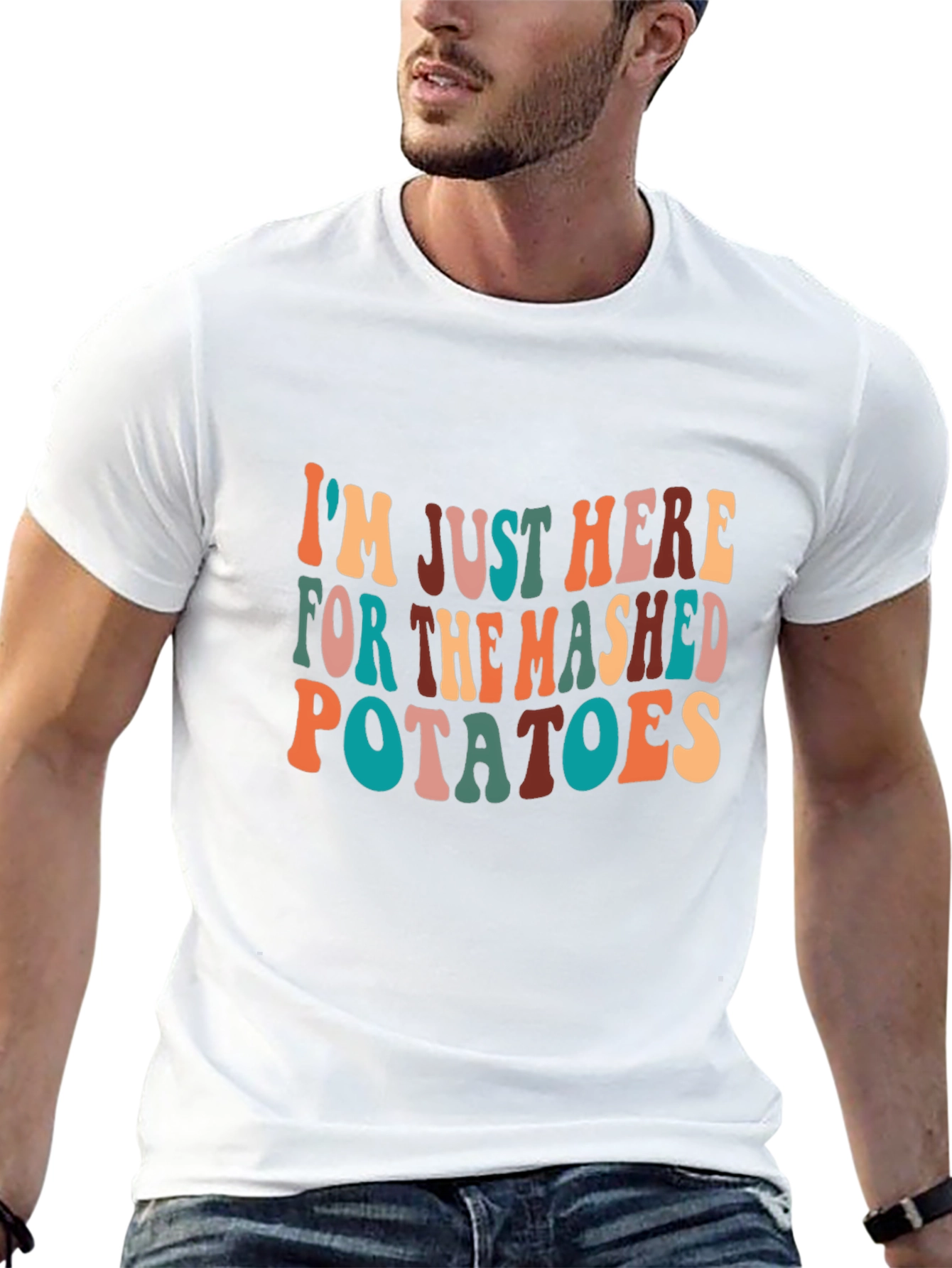 Black Mashed Potatoes T-Shirt - Fun Thanksgiving Apparel view 13
