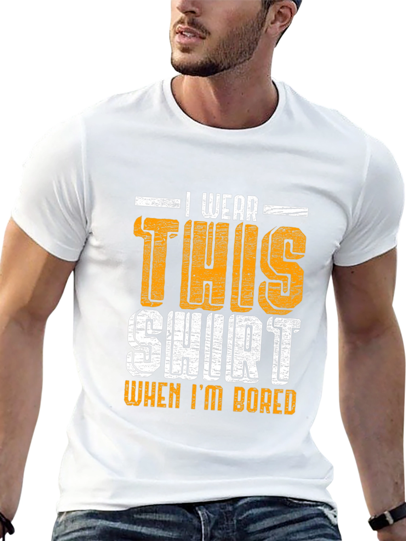 Black Funny 'I Wear This Shirt When I'm Bored' Graphic Tee view 13