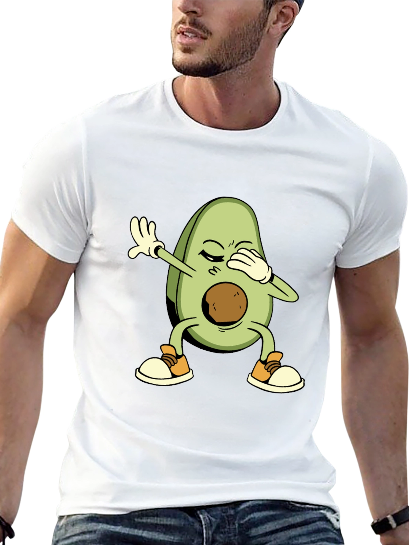 Black Dabbing Avocado Graphic T-Shirt view 13
