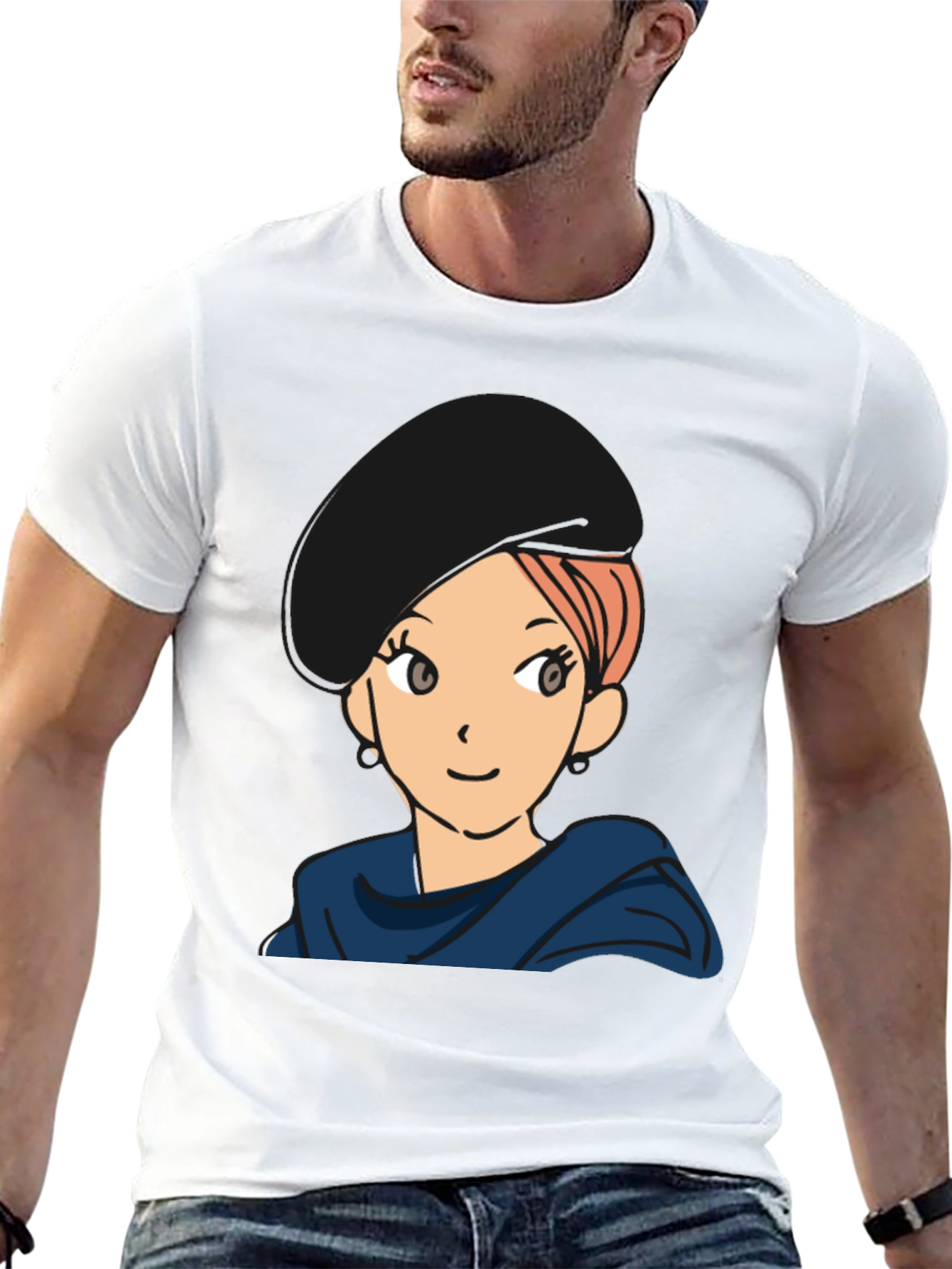 Black Anime Girl Graphic T-Shirt - Casual Black Tee view 13
