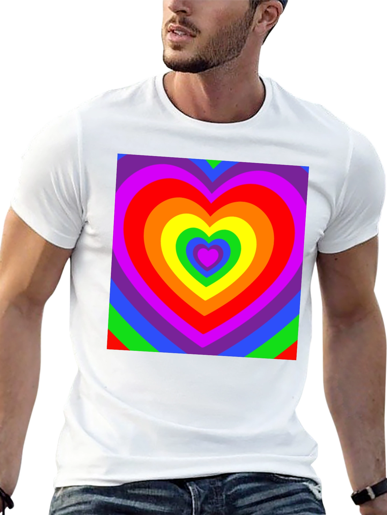 Black Rainbow Heart T-Shirt - Vivid Pride Apparel view 13