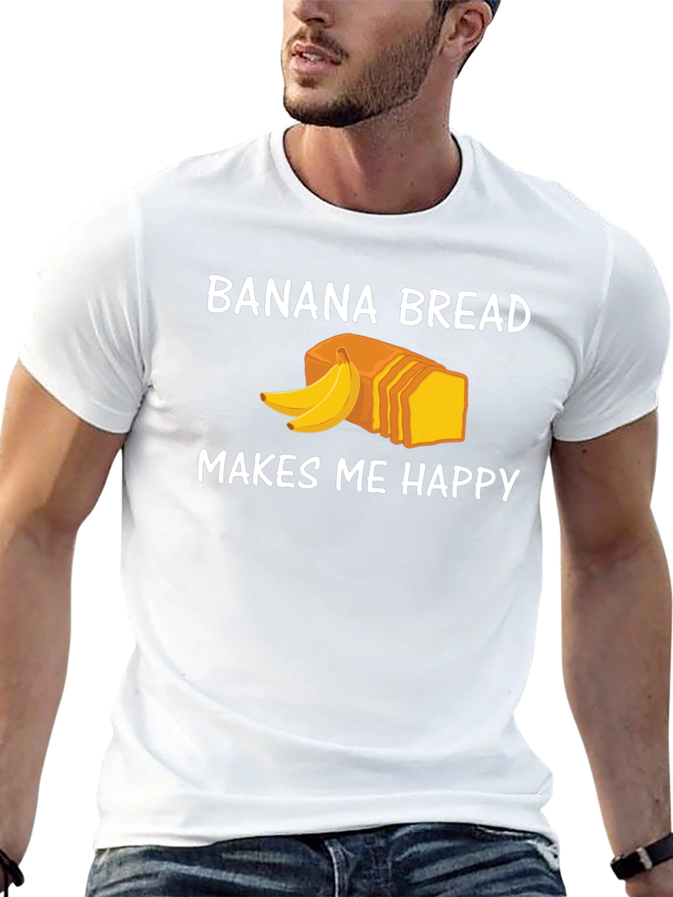 Black Banana Bread Makes Me Happy T-Shirt view 13