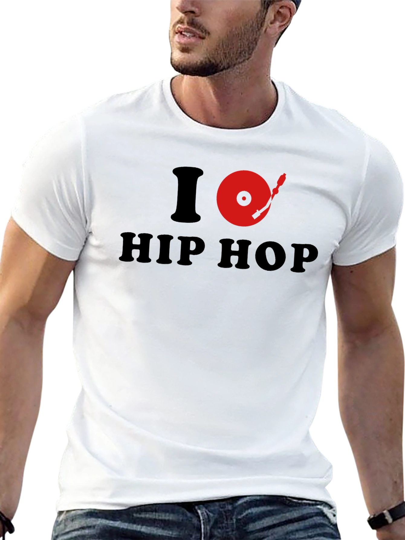 Black I Turntable Hip Hop Graphic Tee - Black view 13