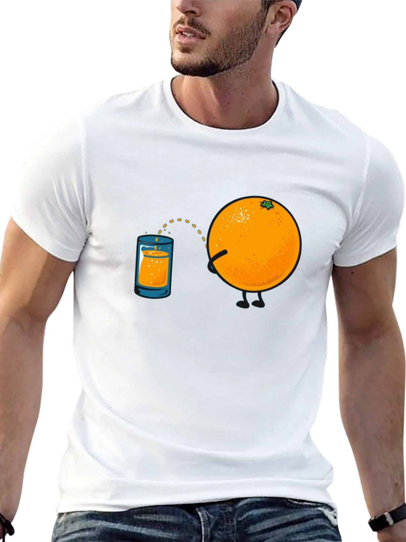 Black Funny Orange Juice Graphic Tee view 13