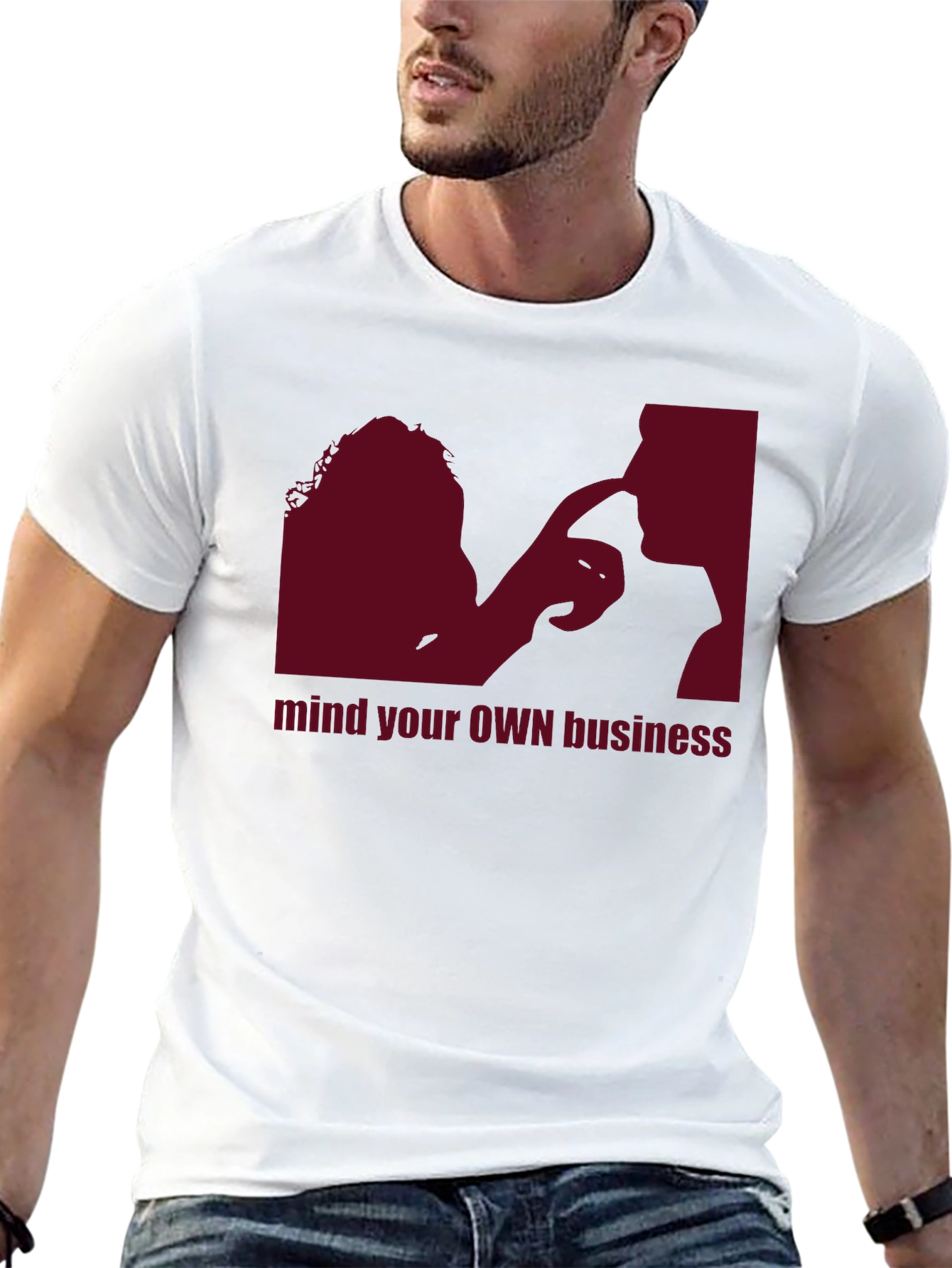 Black Mind Your Own Business Graphic Tee - Unisex view 13