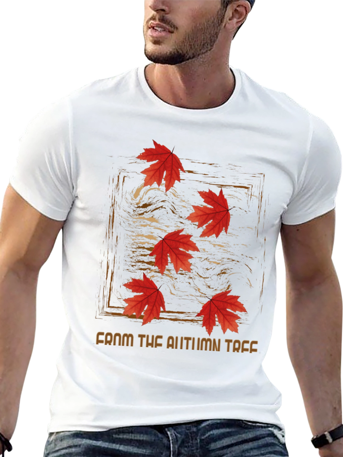 Black Autumn Leaves Graphic Tee - From The Autumn Tree view 13