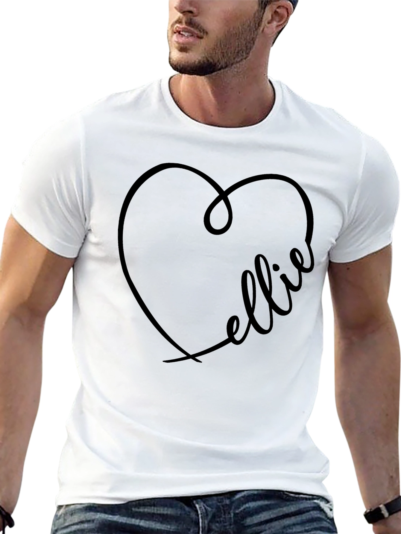 Black Ellie Heart Graphic Tee - Trendy Black T-Shirt view 13