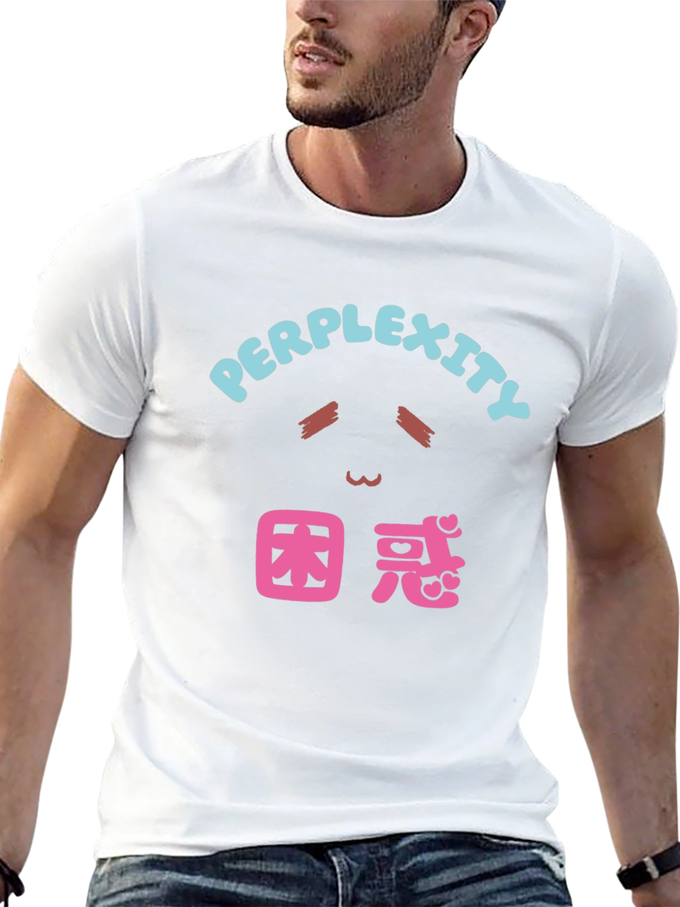 Black Perplexity Black T-Shirt with Anime Design view 13