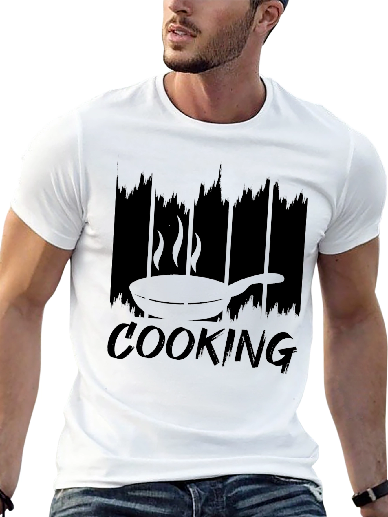 Black Cooking Frying Pan Graphic T-Shirt view 13