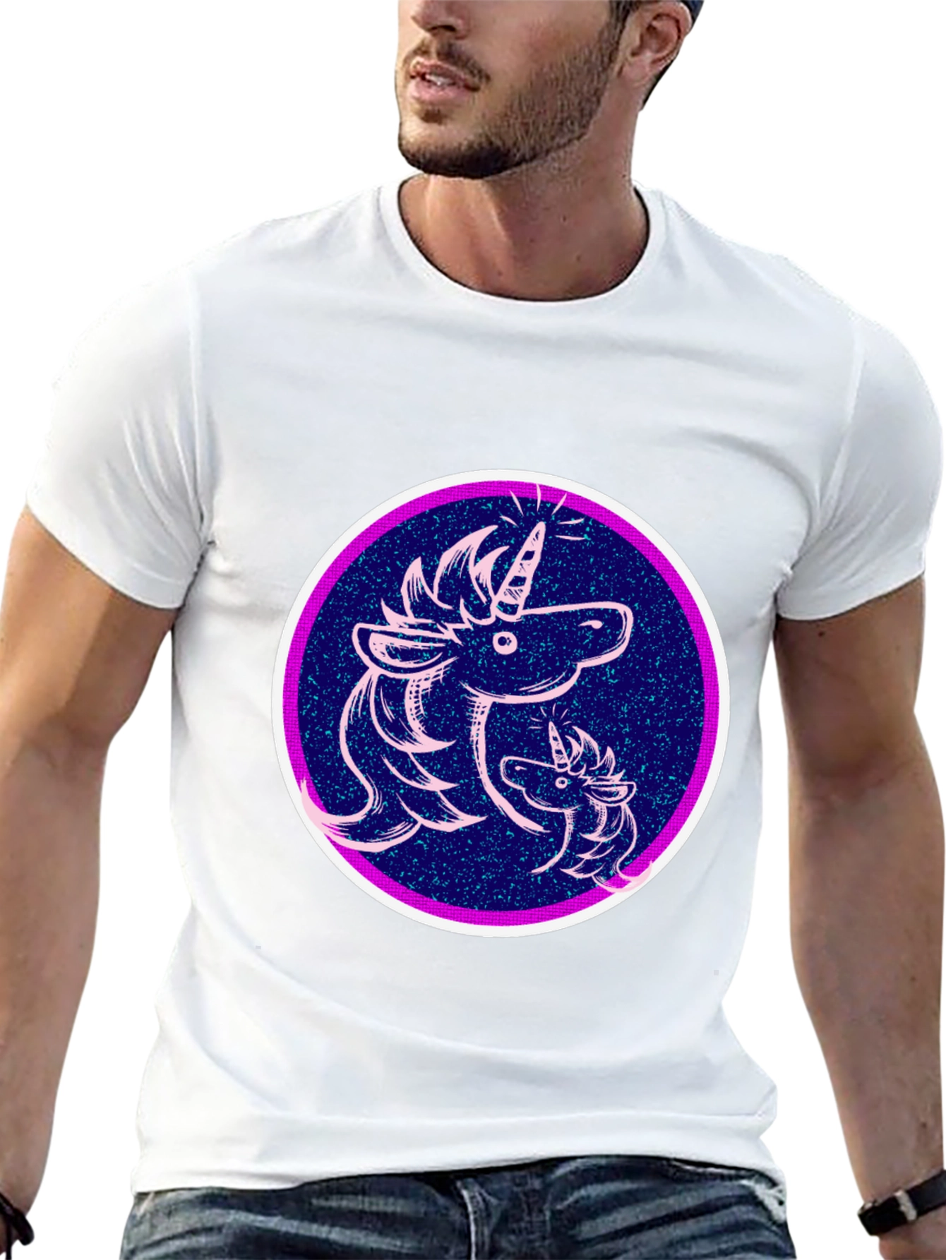 Black Unicorn Graphic Black T-Shirt view 13