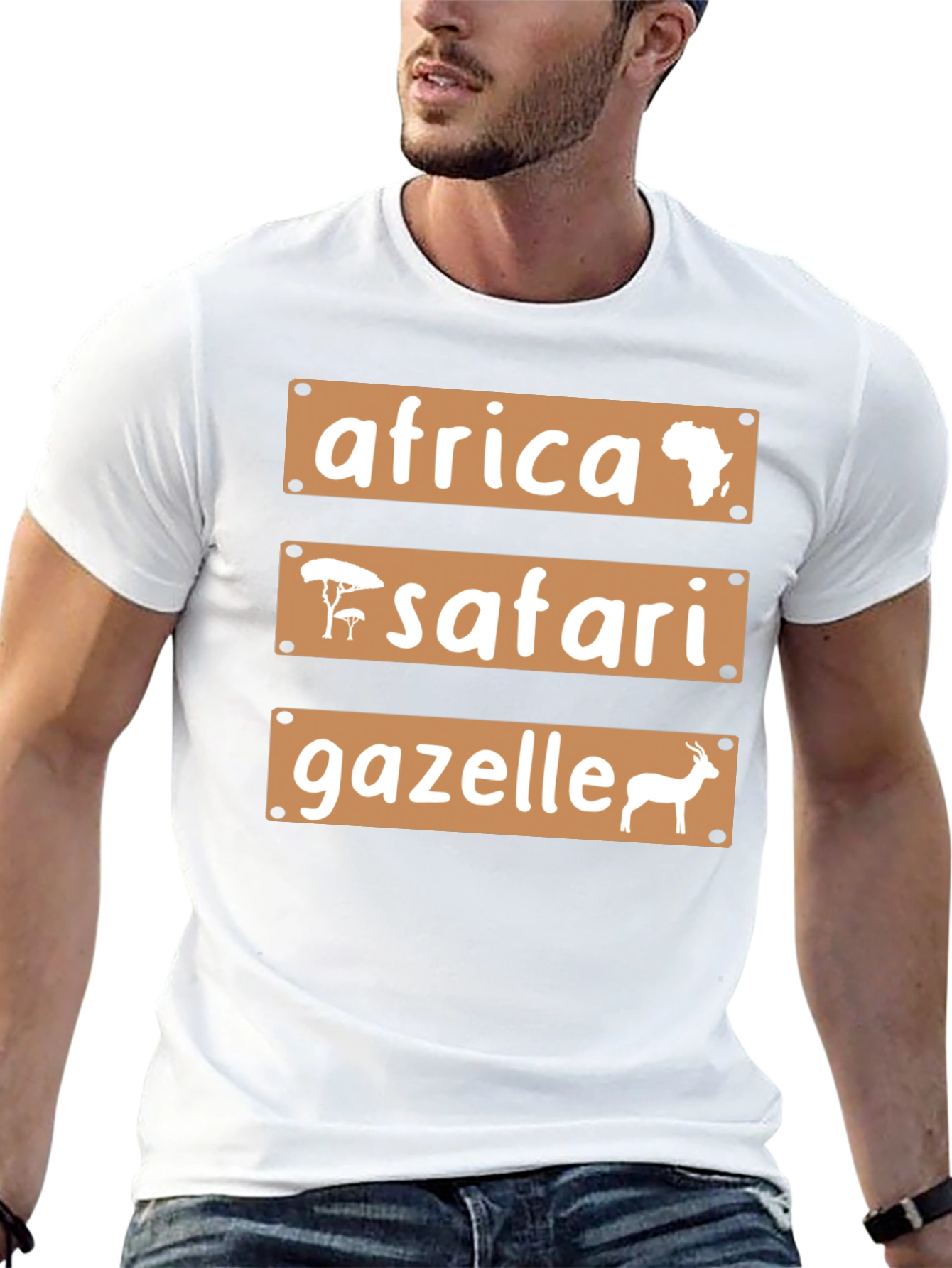 Black Africa Safari Gazelle Graphic T-Shirt view 13