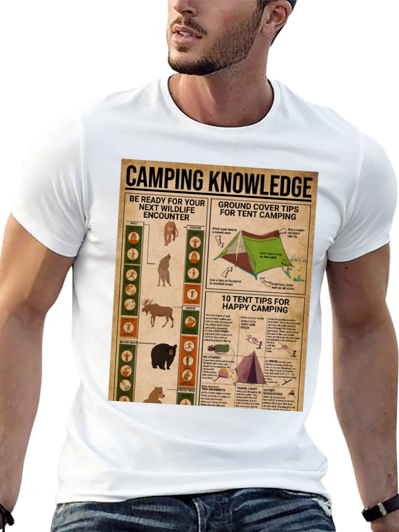 Black Camping Knowledge T-Shirt view 13