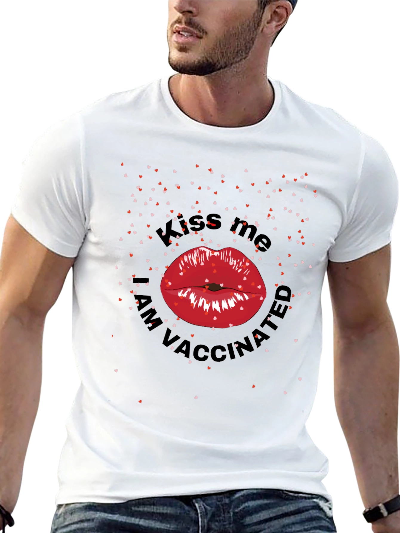 Black Kiss Me I'm Vaccinated T-Shirt view 13