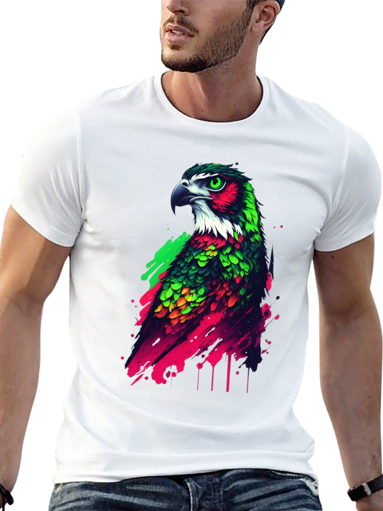 Black Eagle Graphic Tee - Vibrant Bird Design view 13
