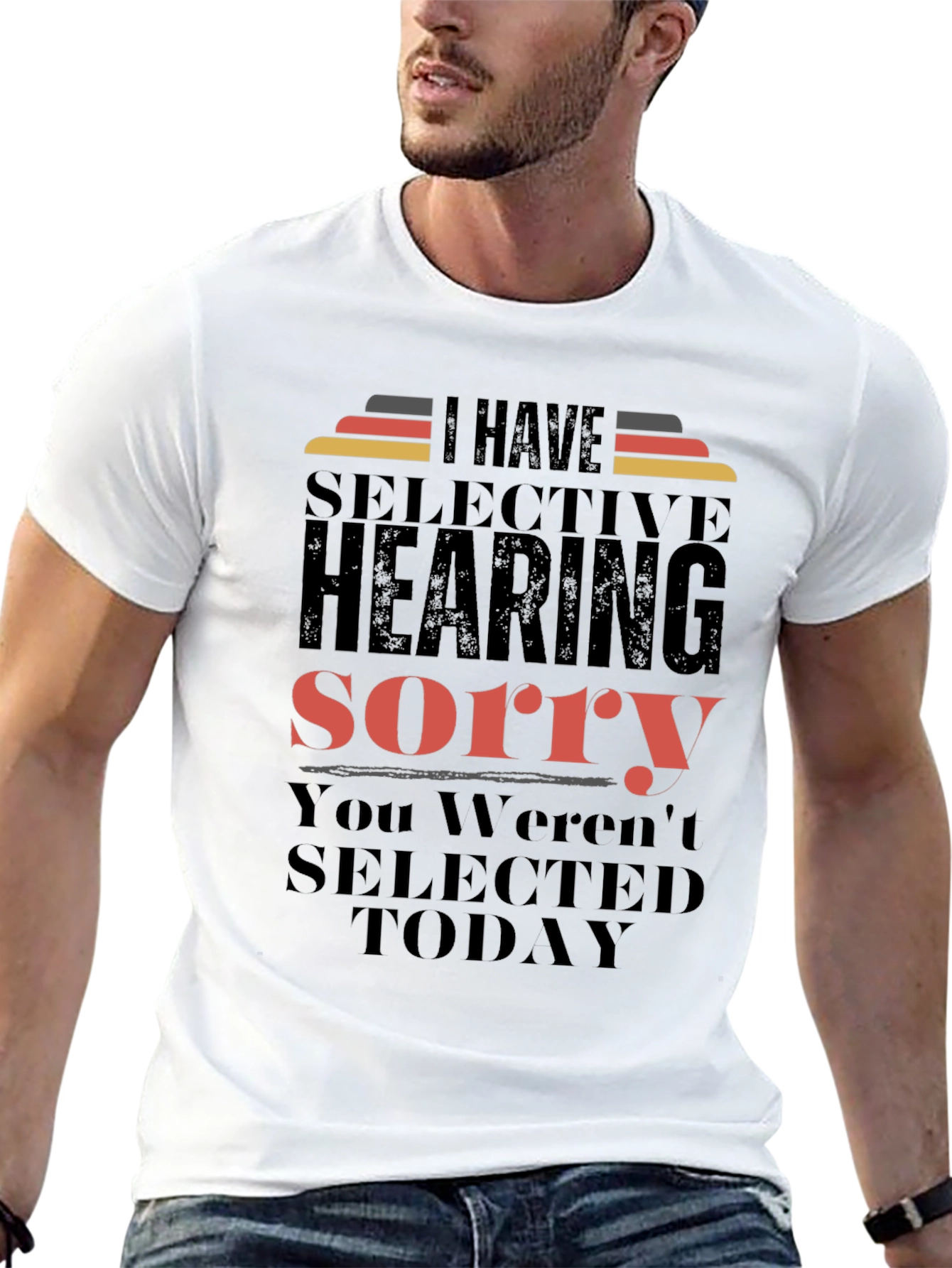 Black Selective Hearing T-Shirt - Funny Sarcastic Tee view 13