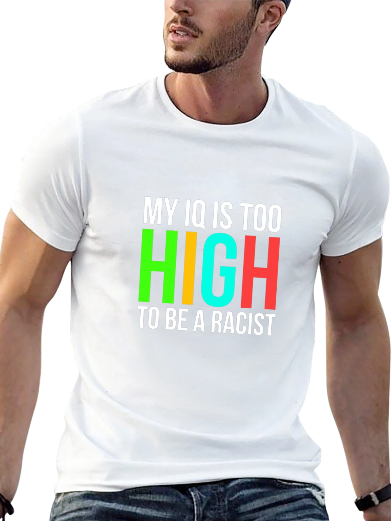 Black My IQ is Too High To Be a Racist Graphic Tee view 13