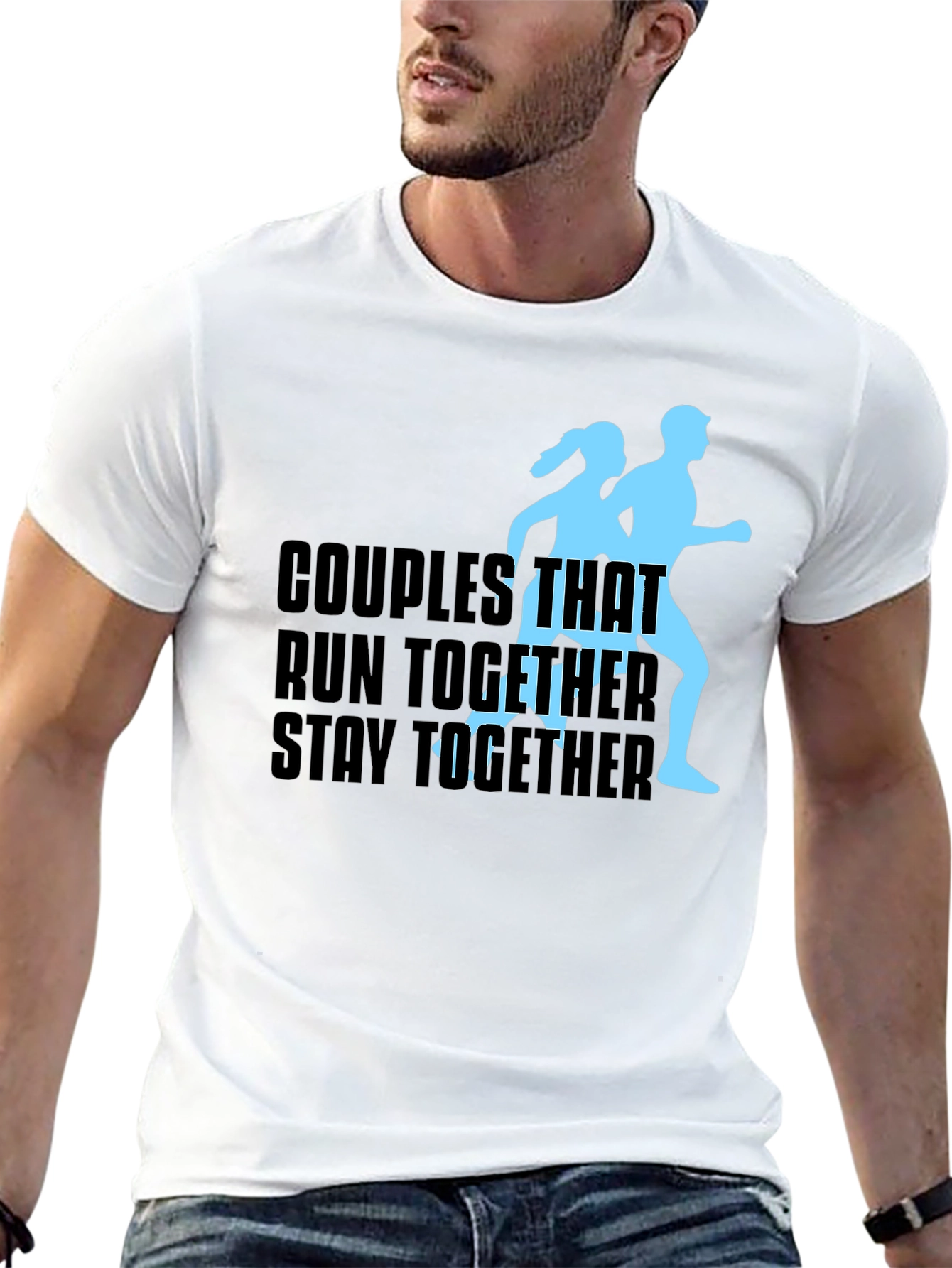 Black Couples Run Together T-Shirt - Matching Athletic Apparel view 13