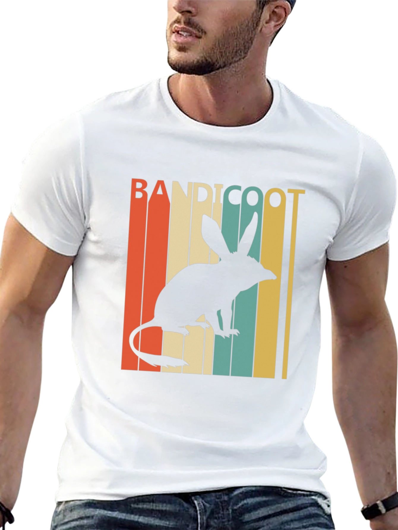 Black Bandicoot Retro Style T-Shirt view 13
