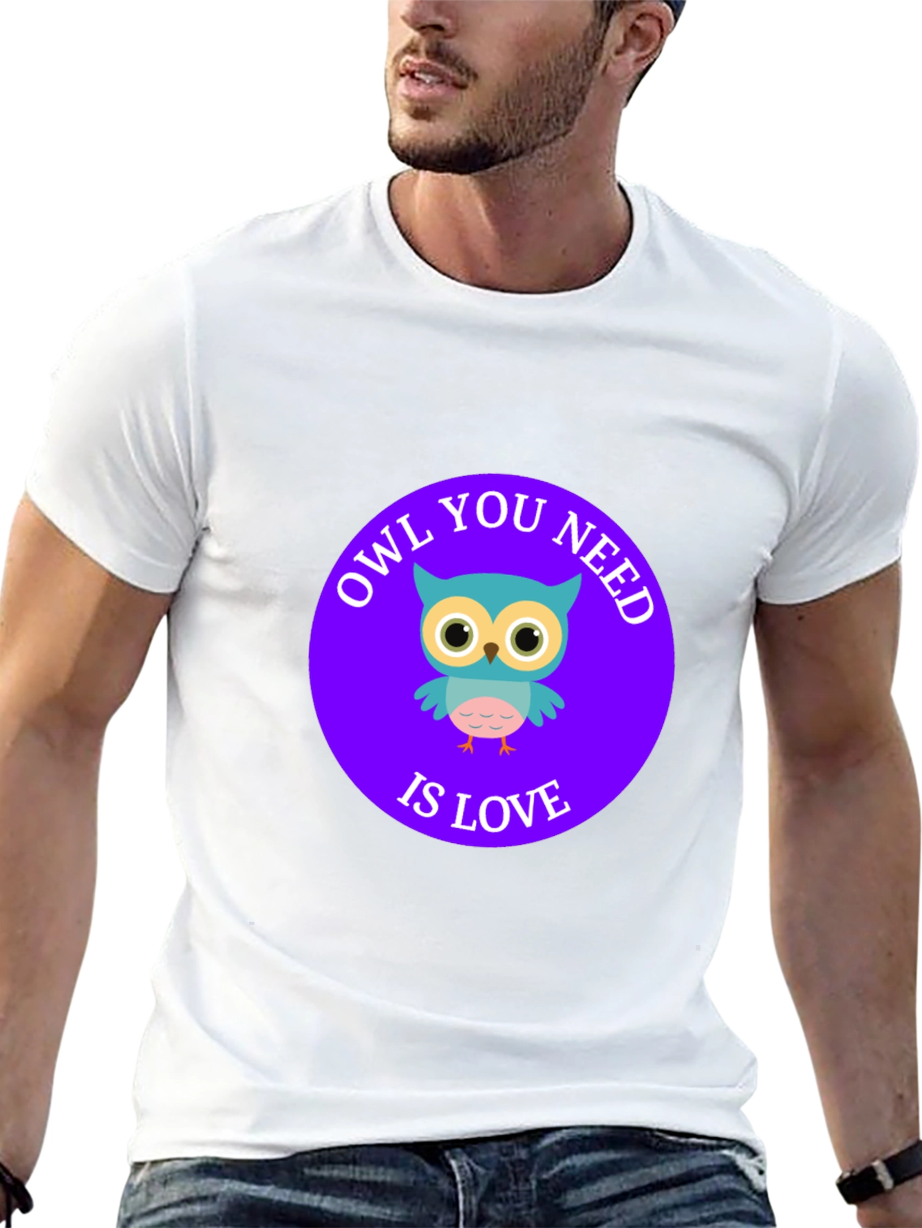 Black Owl You Need Is Love T-Shirt - Cute Cartoon Design view 13