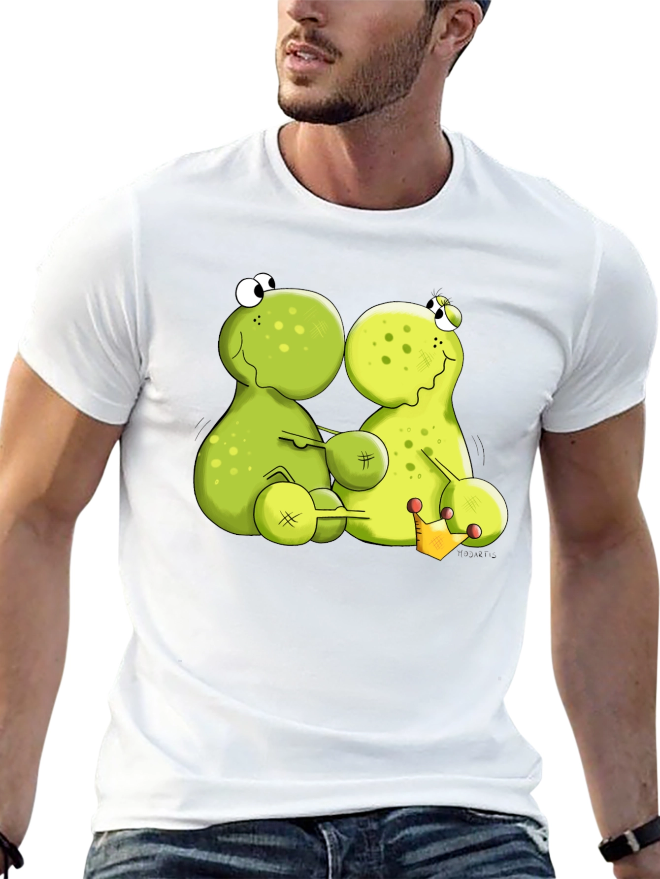 Black Funny Frog Cartoon Graphic Black T-Shirt view 13
