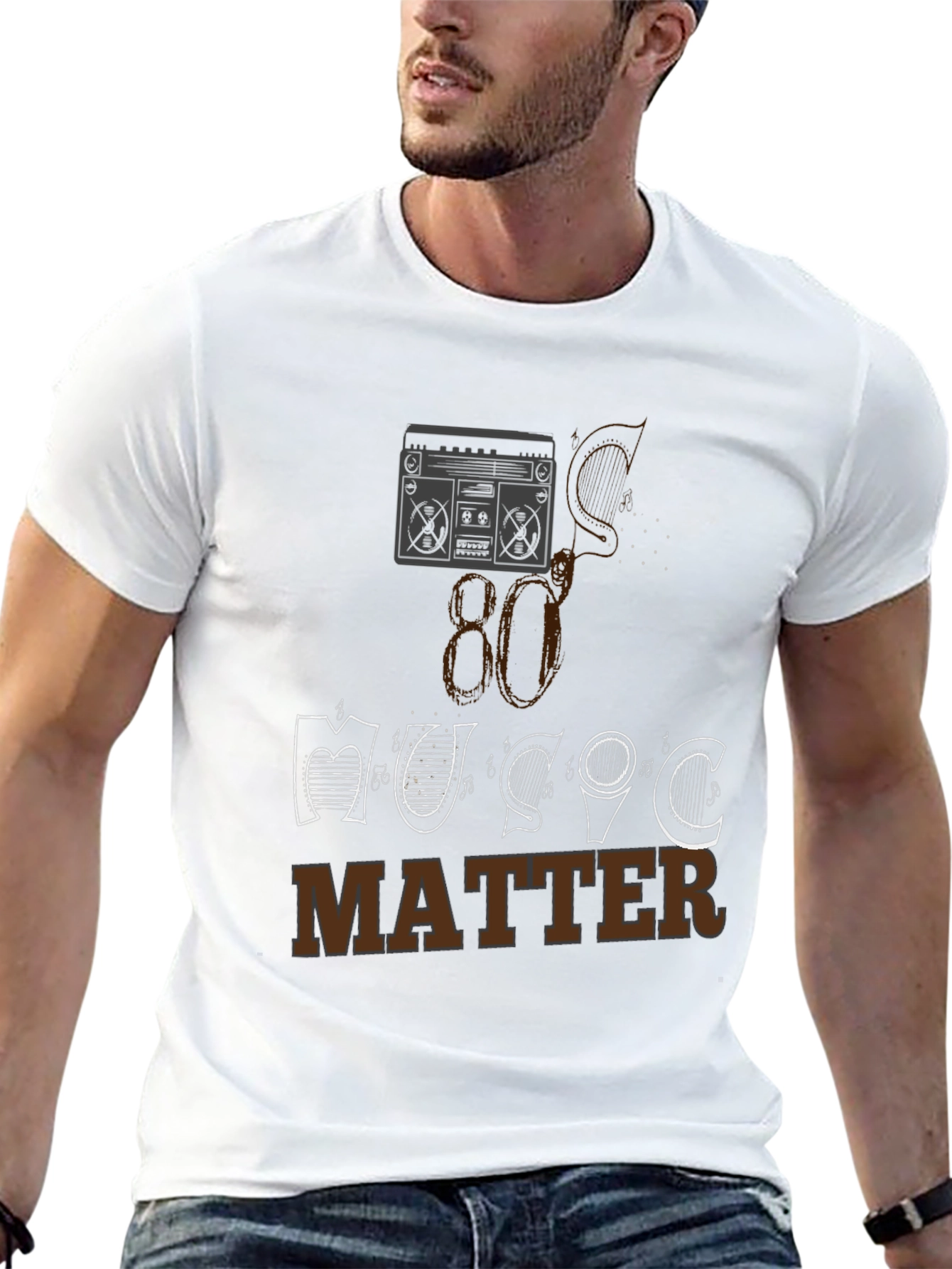 Black 80's Music Matters Graphic Tee view 13