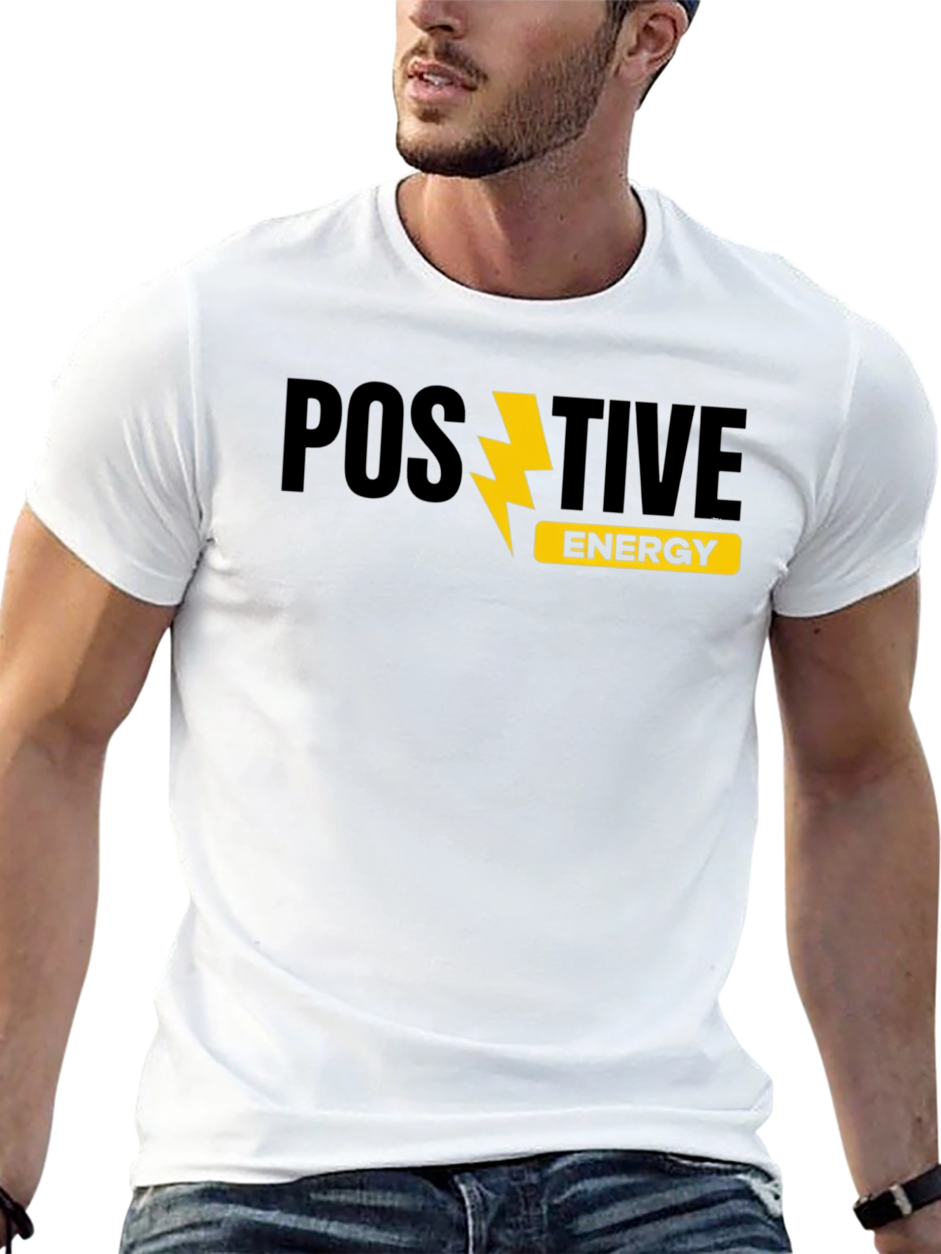 Black Positive Energy Graphic Tee - Trendy Menswear view 13