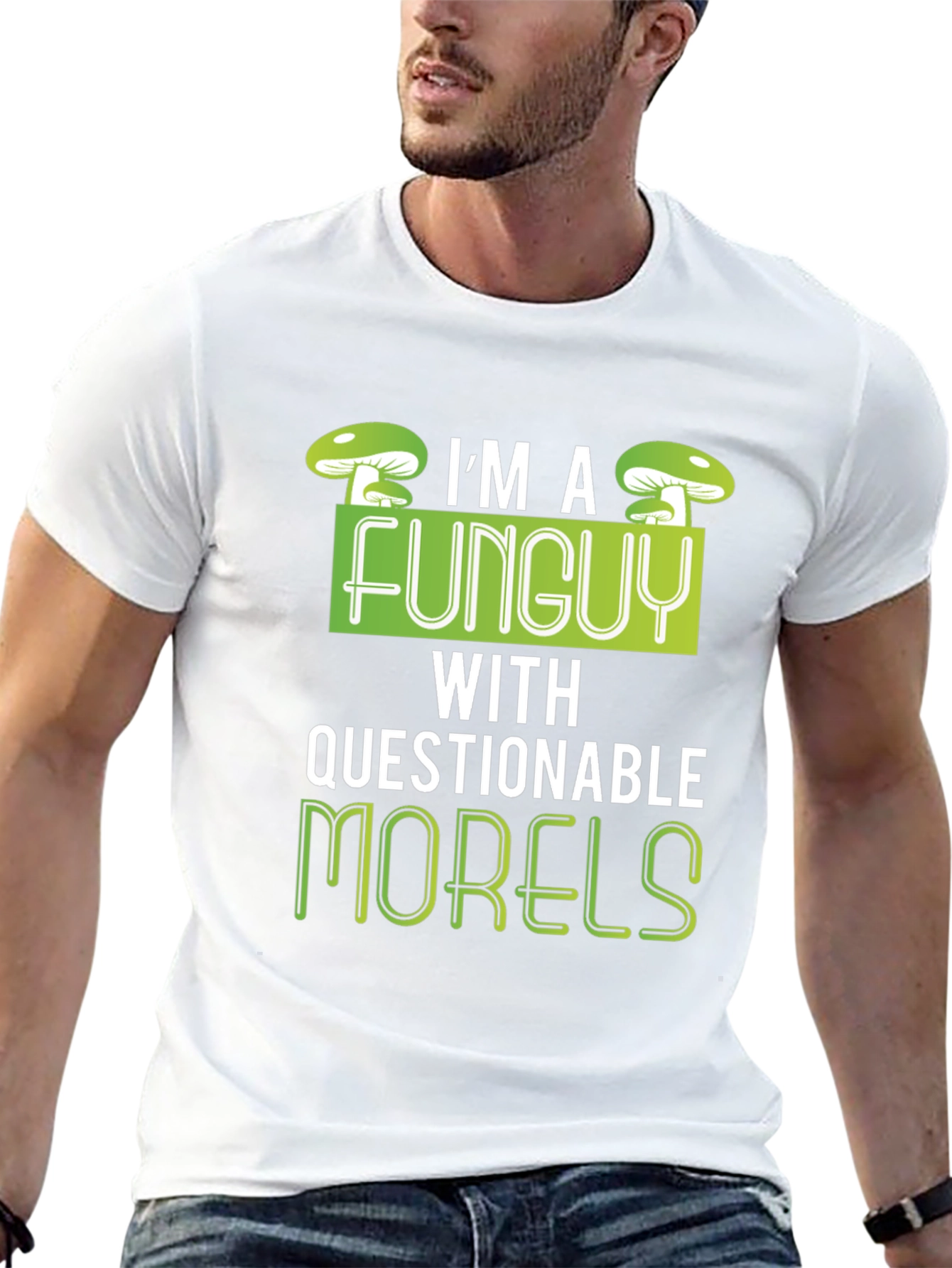 Black Funny Mushroom T-Shirt - I'm a Funguy view 13