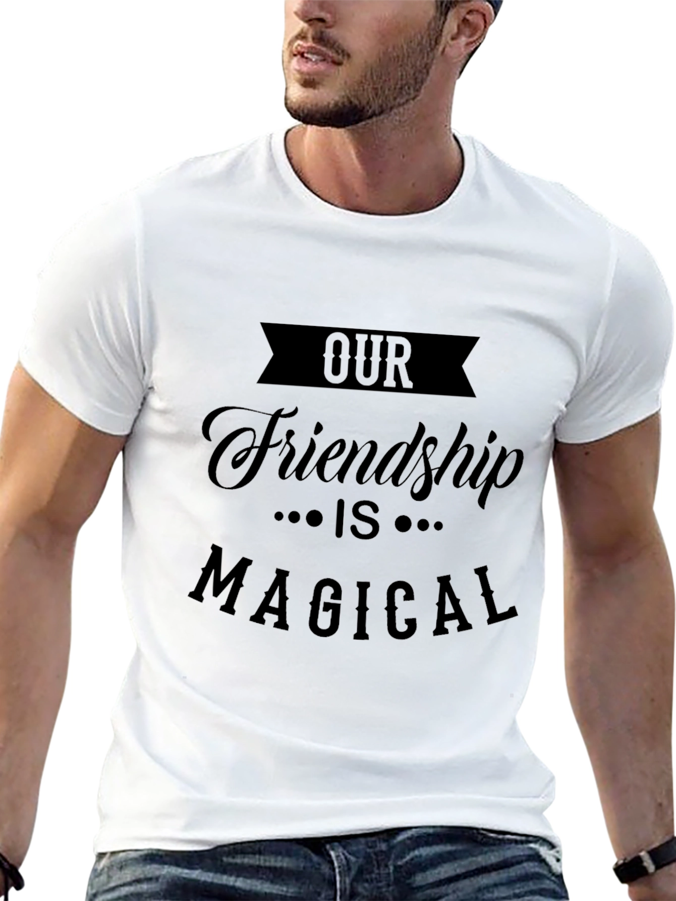 Black Our Friendship is Magical Black T-Shirt view 13