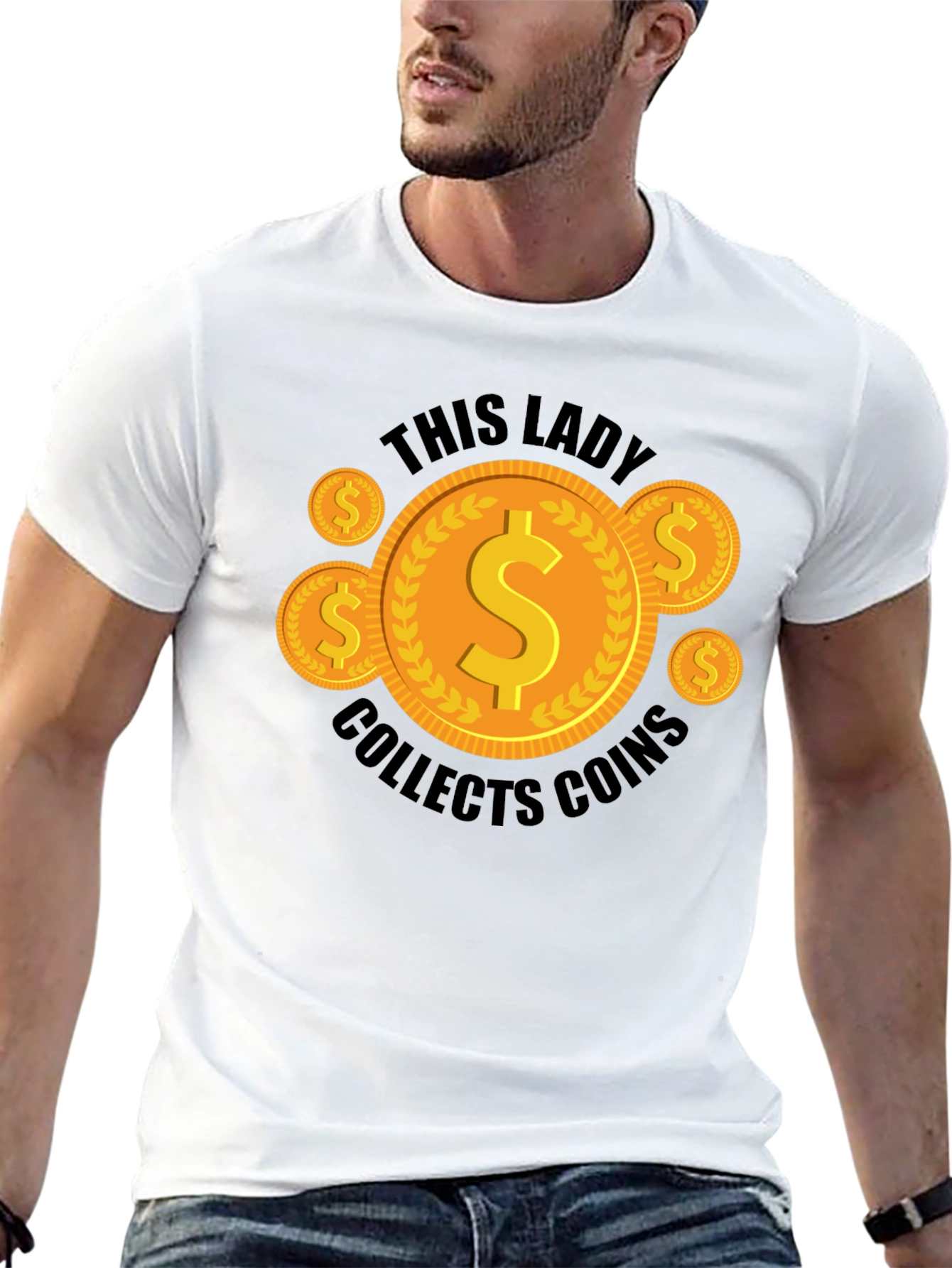 Black This Lady Collects Coins Graphic Tee view 13
