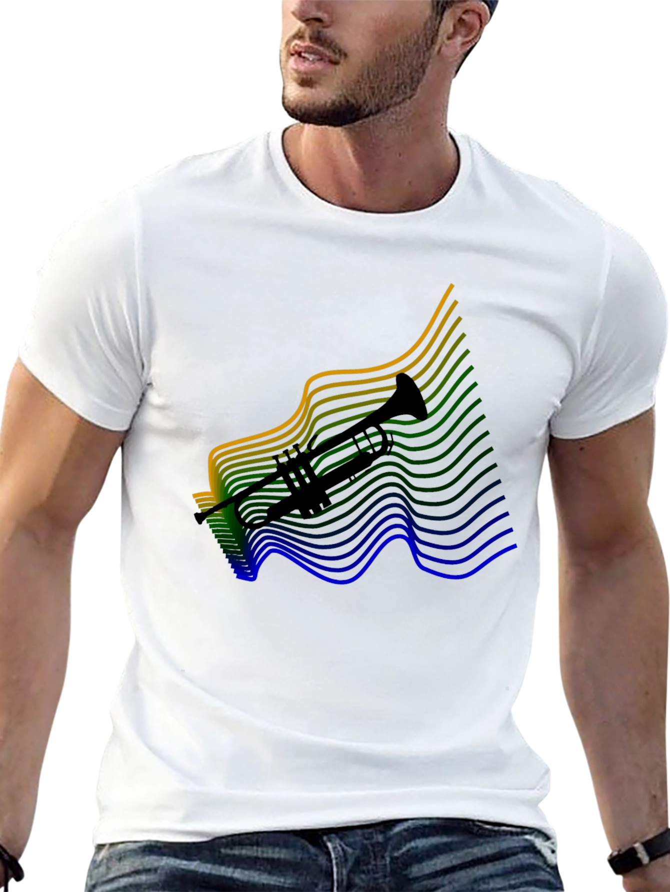 Black Trumpet Black Tee - Musical Instrument Shirt view 13